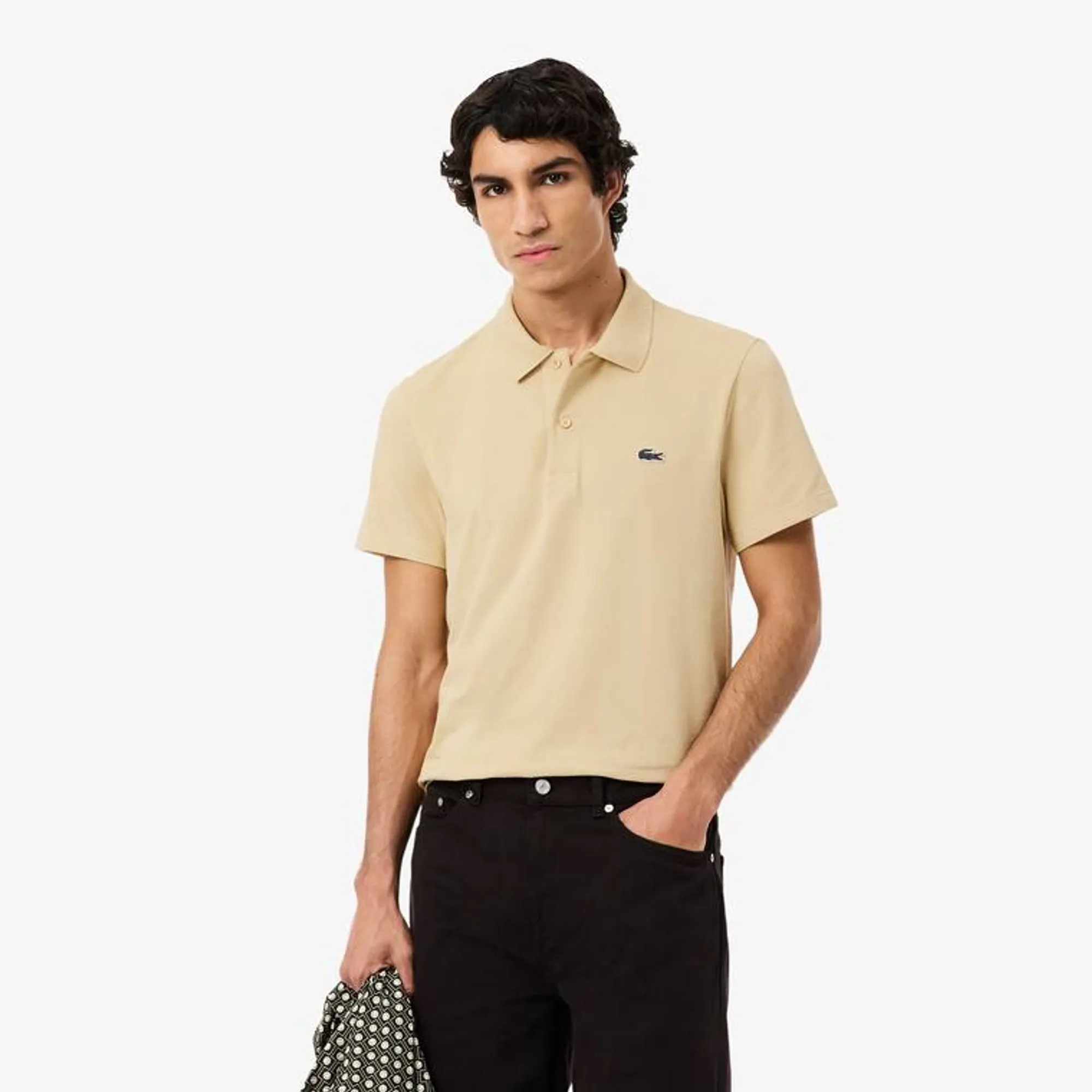 Lacoste Regular Fit Cotton Blend Polo Shirt - Beige