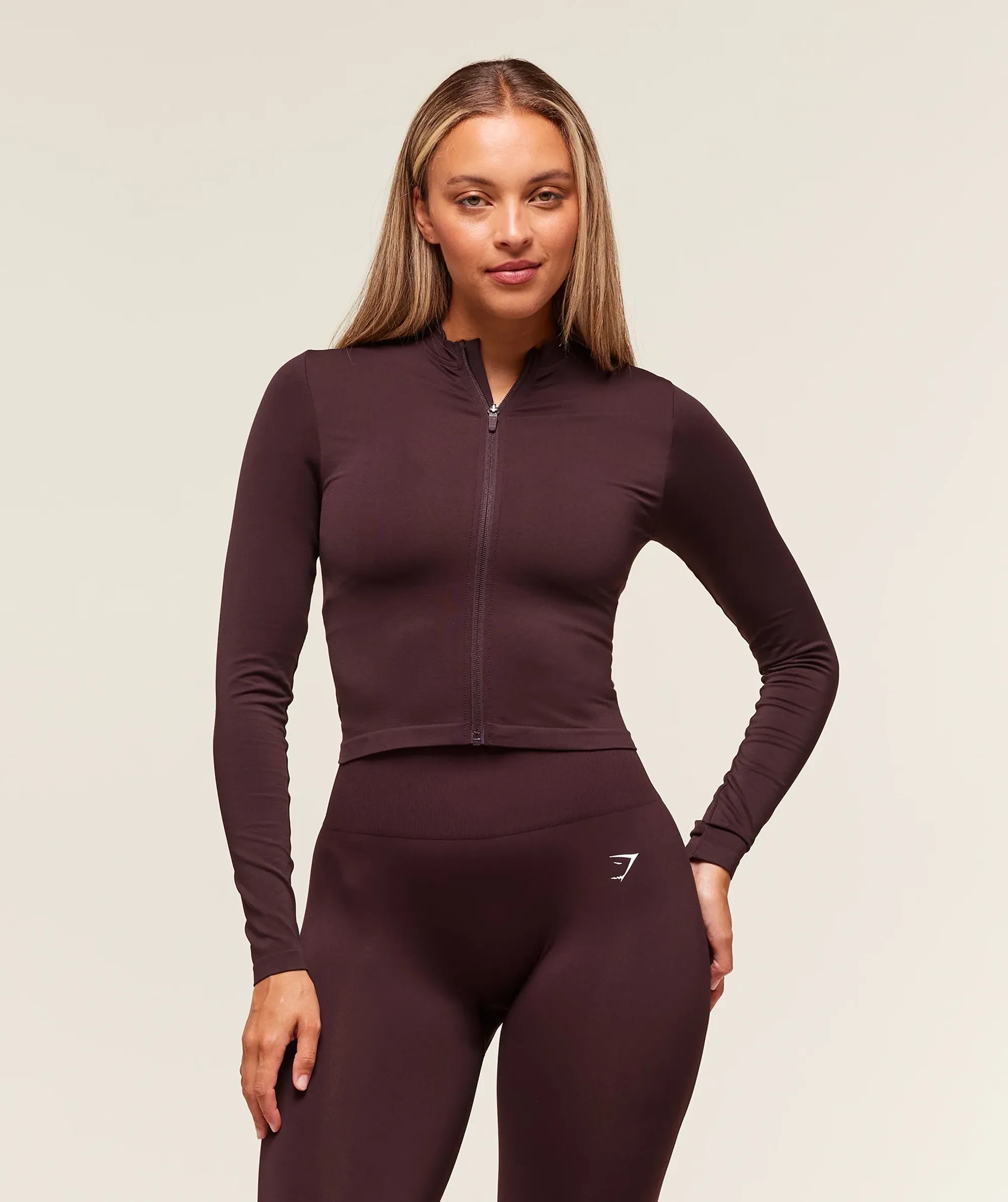  Everyday Seamless Zip Tracktop - Cherry Purple