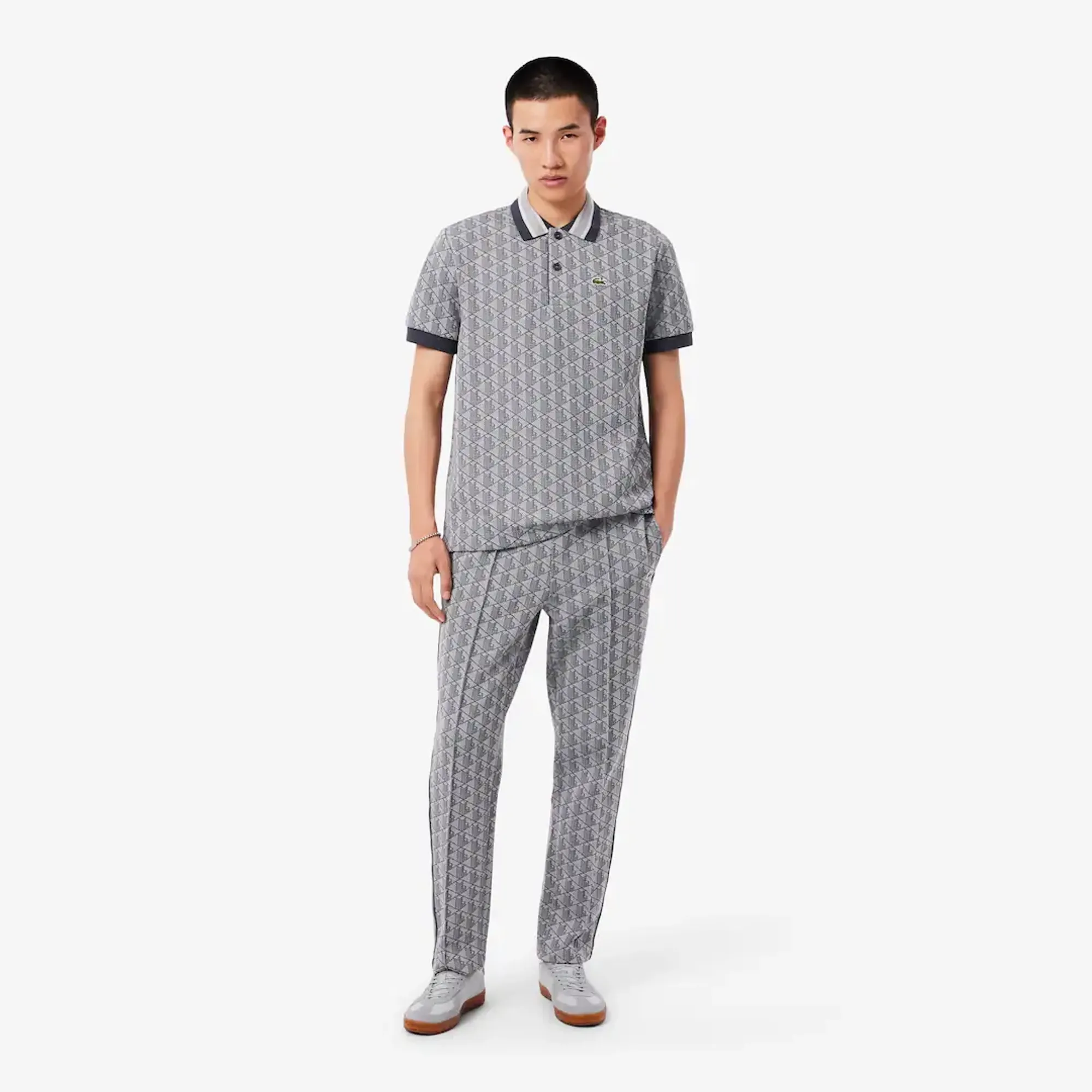 Lacoste Paris Monogram Sweatpants - Gris Clair / Gris Fonce
