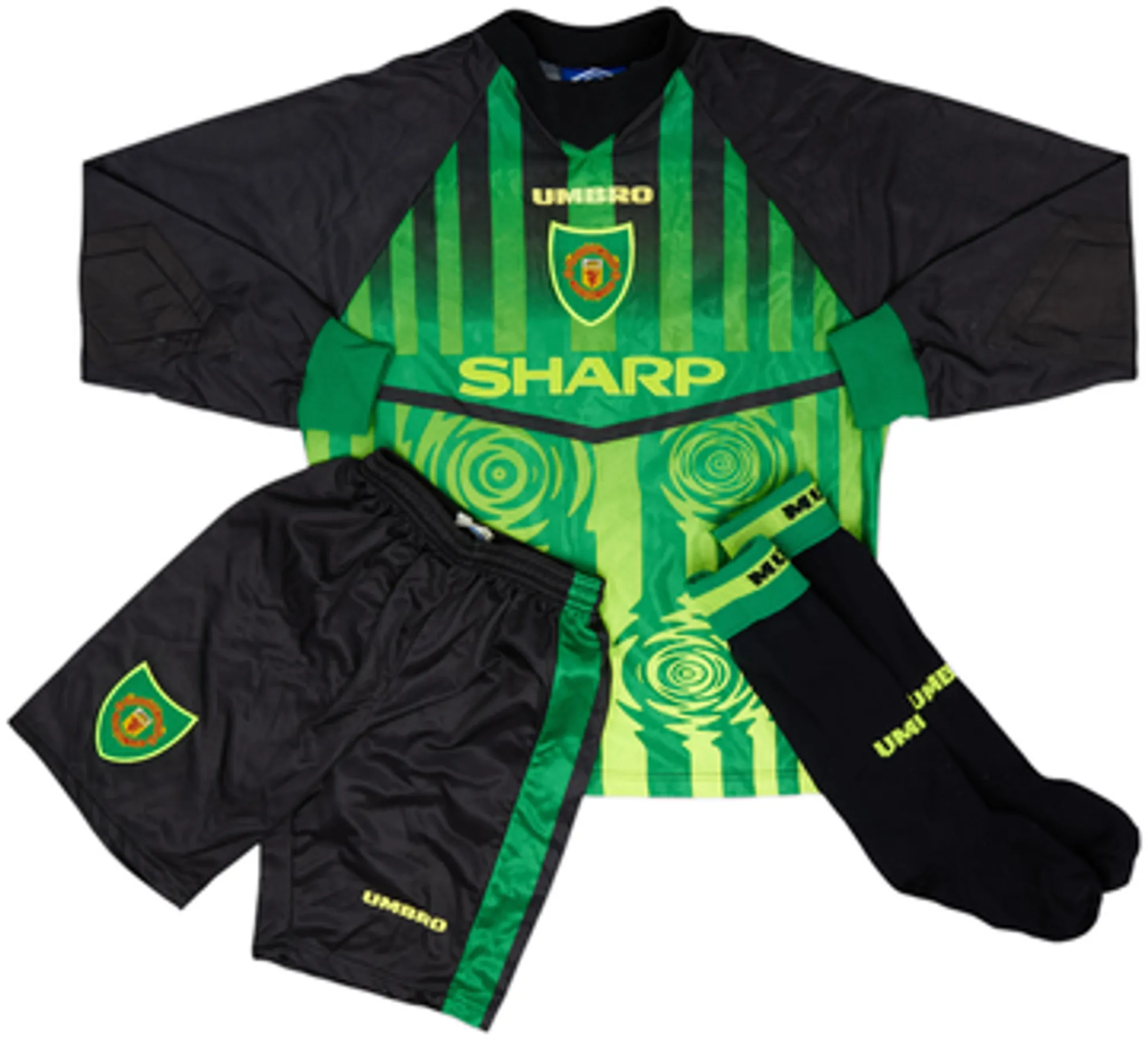 Umbro Manchester United Boys LS Goalkeeper Home Mini Kit 1997/98
