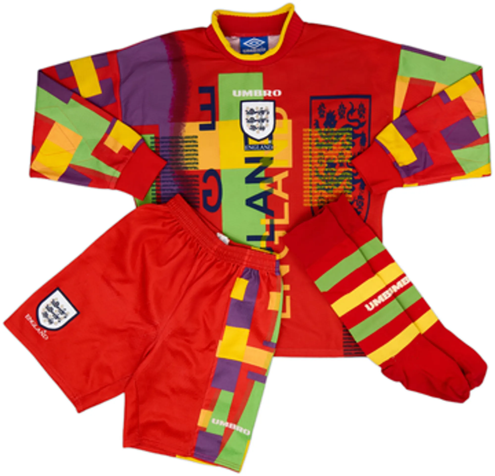 Umbro England Boys LS Goalkeeper Home Mini Kit 1993