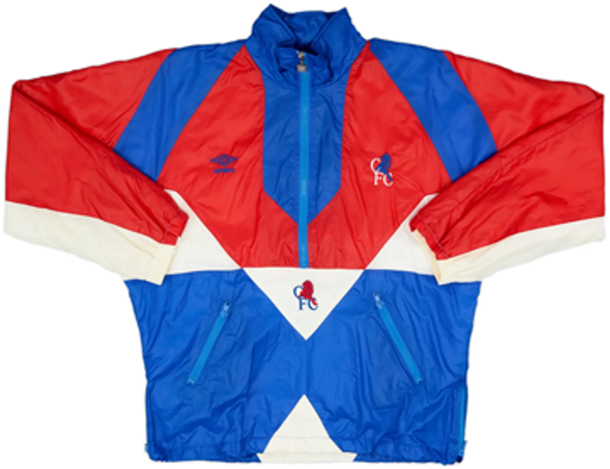1991-93 Chelsea Umbro 1/2 Zip Drill Top - 8/10 - (L)