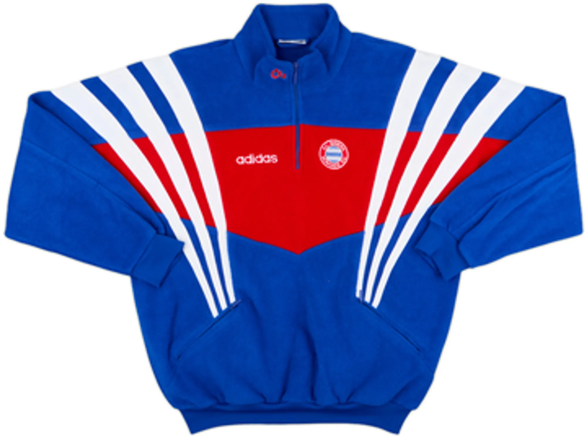 1995-96 Bayern Munich adidas 1/4 Zip Fleece Top - 9/10 - (XL)