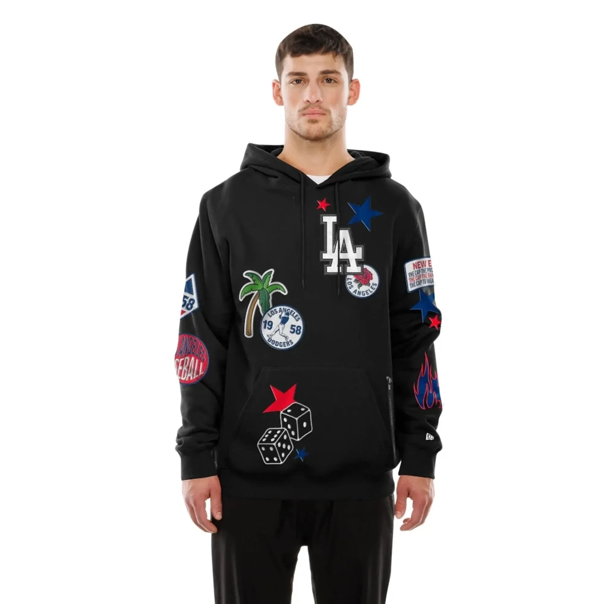 LA Dodgers MLB x Uptown Threads Black Pullover Hoodie New Era Cap adult unisex