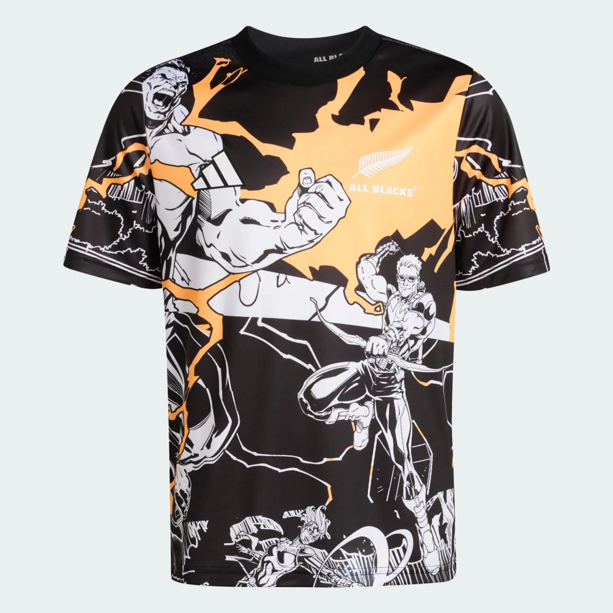 adidas ALL BLACKS MARVEL CAPTAINS RUN JERSEY KIDS