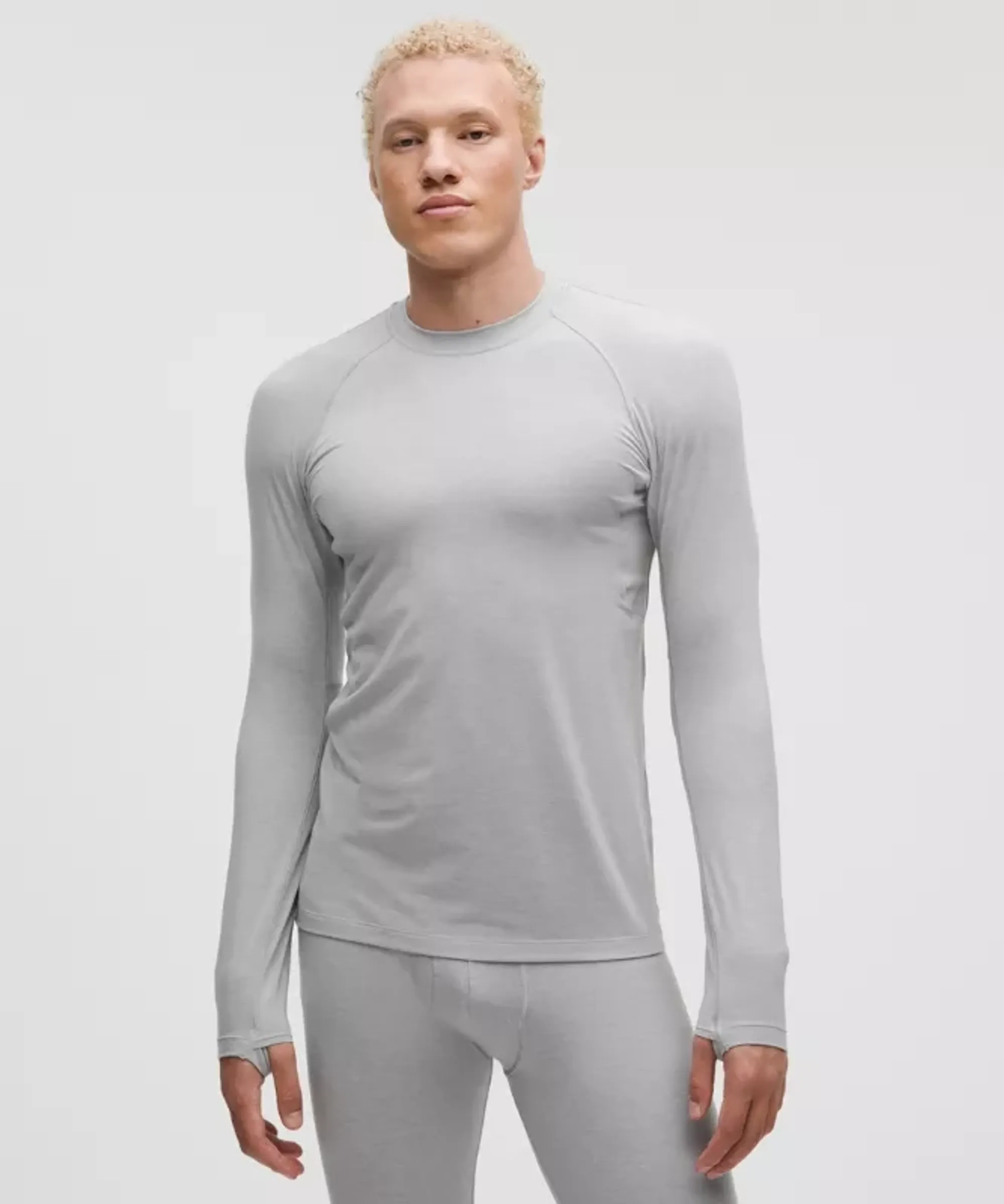 lululemon – Men's Merino Crewneck Base Layer – Color Silver/Grey – Size Large