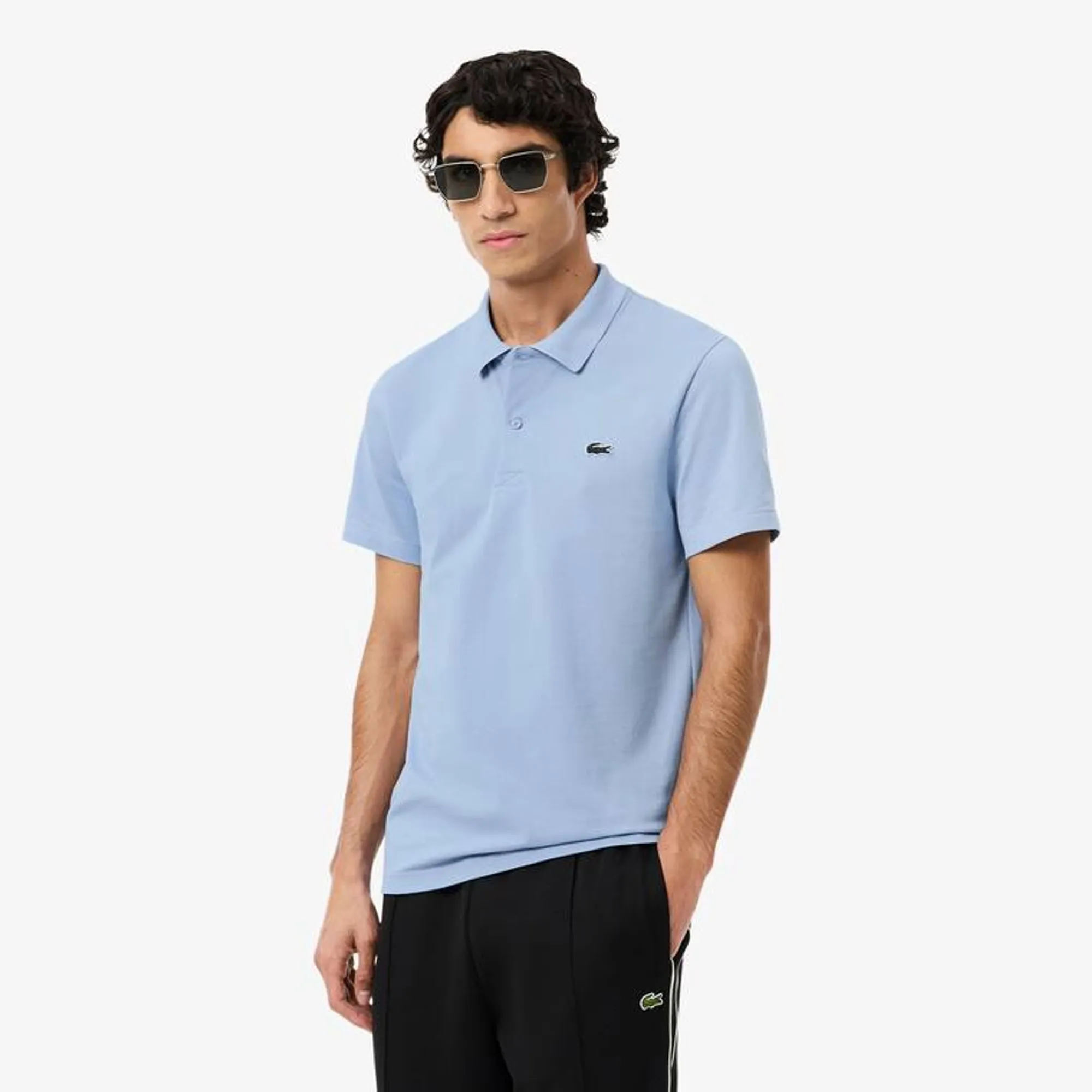 Lacoste Regular Fit Cotton Blend Polo Shirt - Light Blue