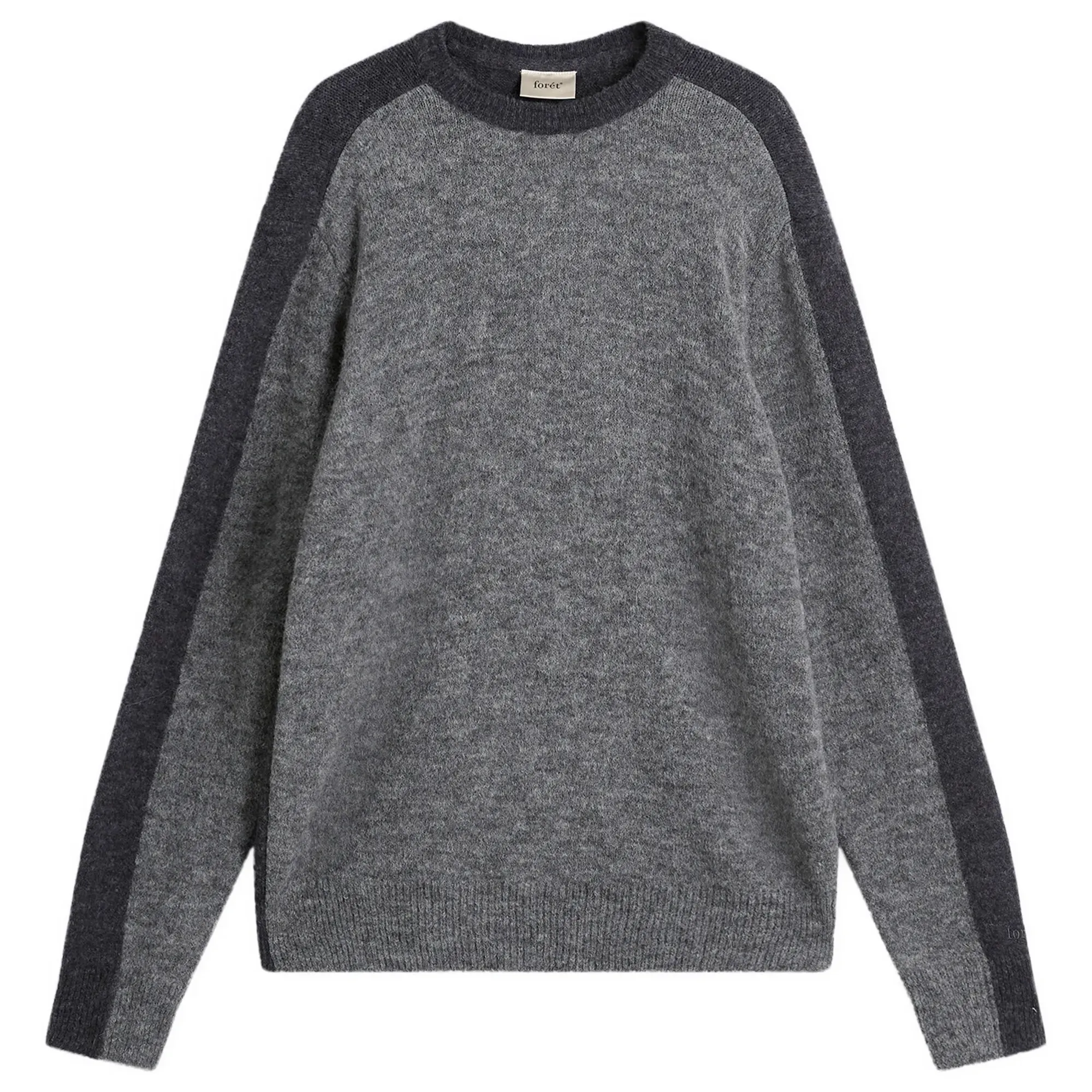 Foret Men's Alpine Conrast Crew Neck Jumper Grey/Dark Grey Melange