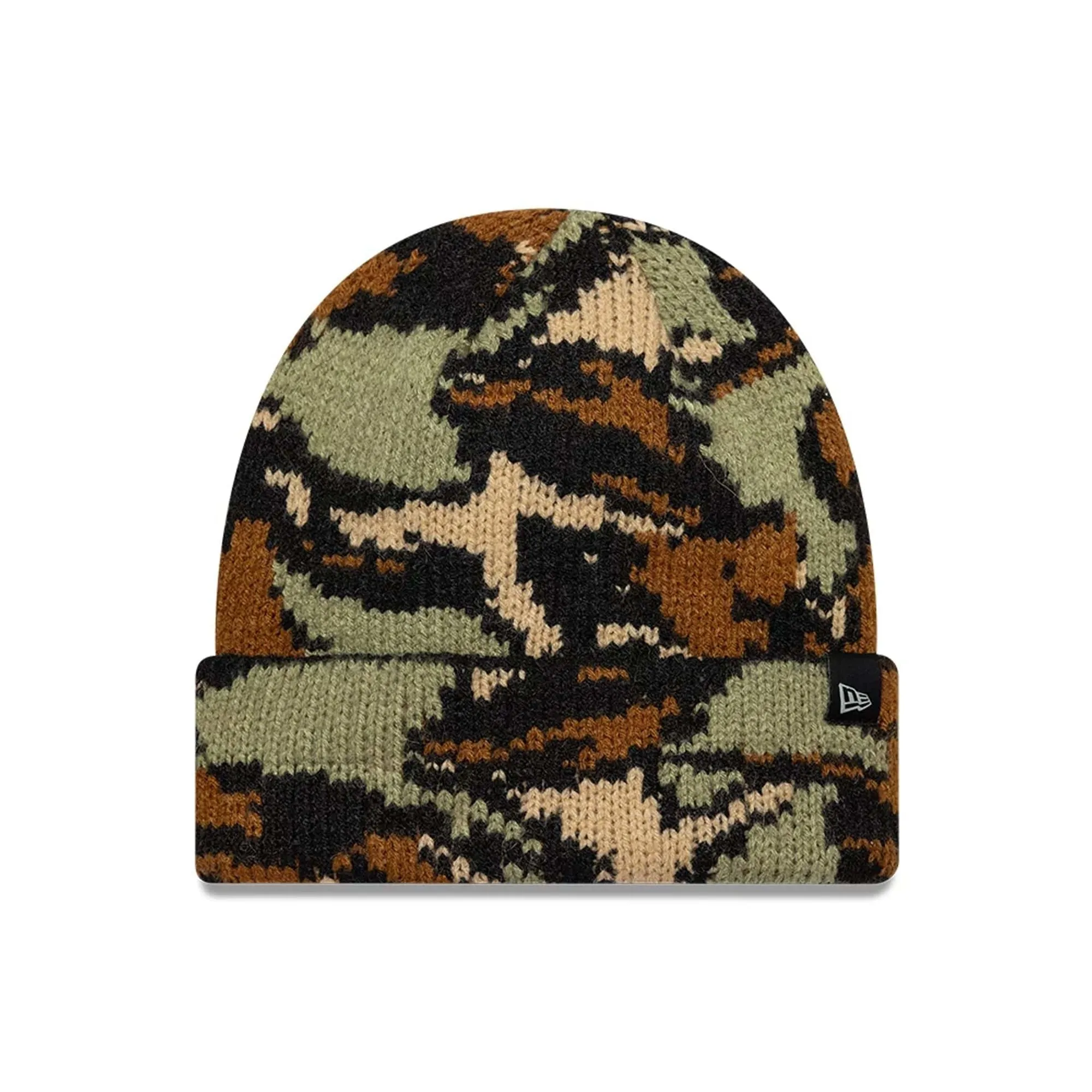 New Era Patchwork Camo Cable Knit Beanie Hat adult unisex