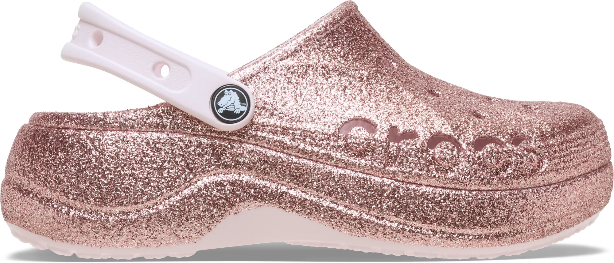 Crocs | Women | Baya Platform Glitter | Clogs | Barely Pink | 3