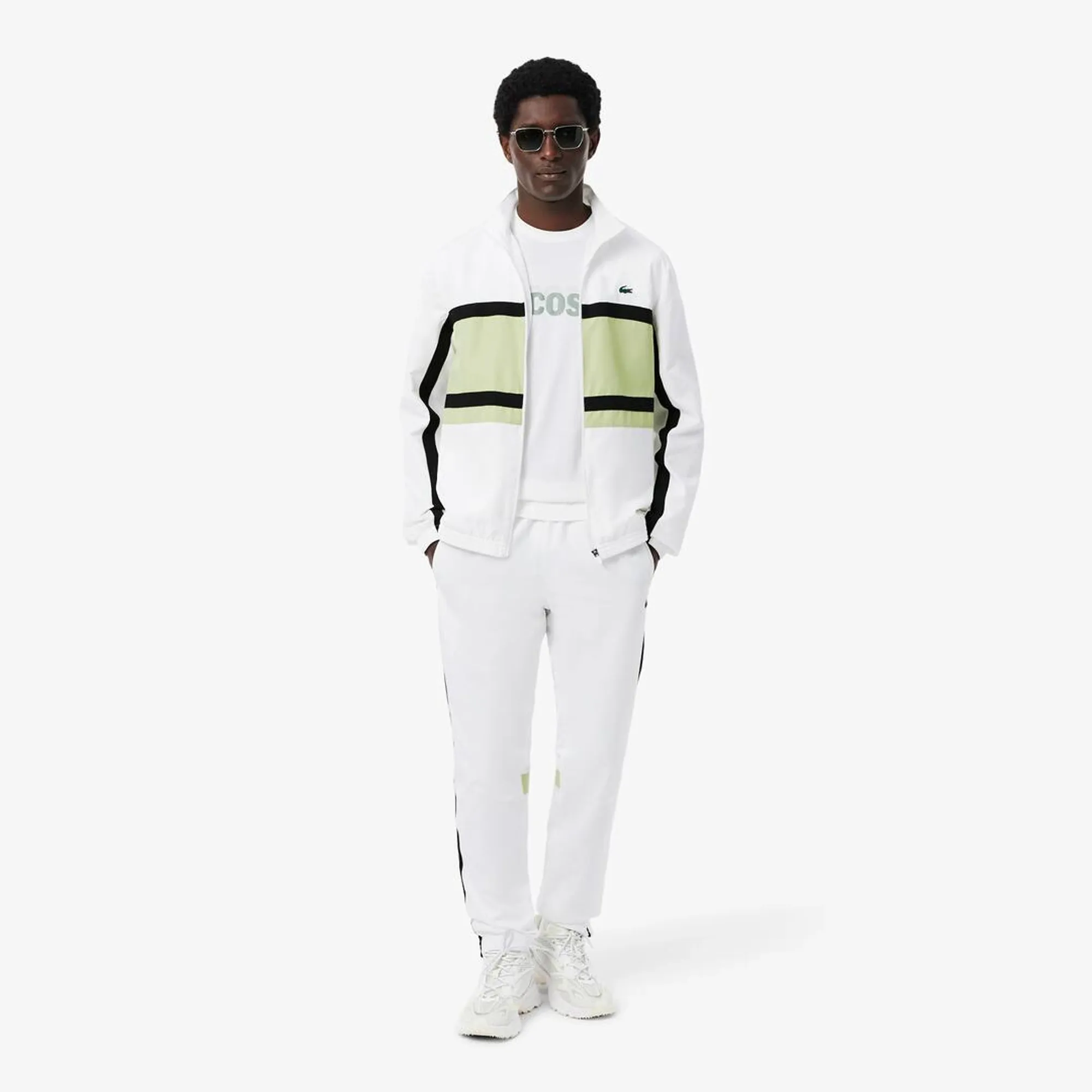 Lacoste Sport Printed Tracksuit - Blanc / Vert