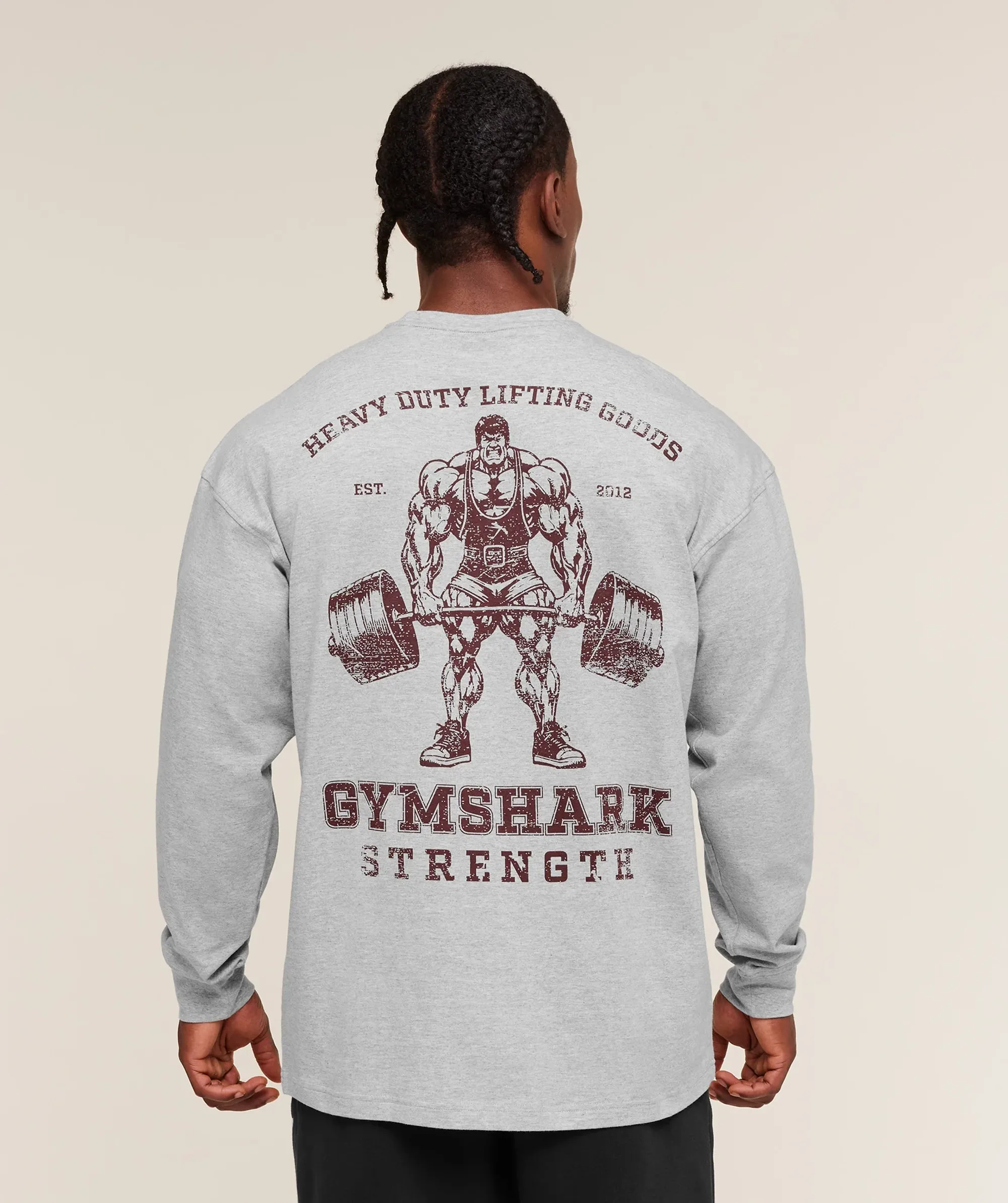   Strength Long Sleeve T-Shirt - Light Grey Core Marl