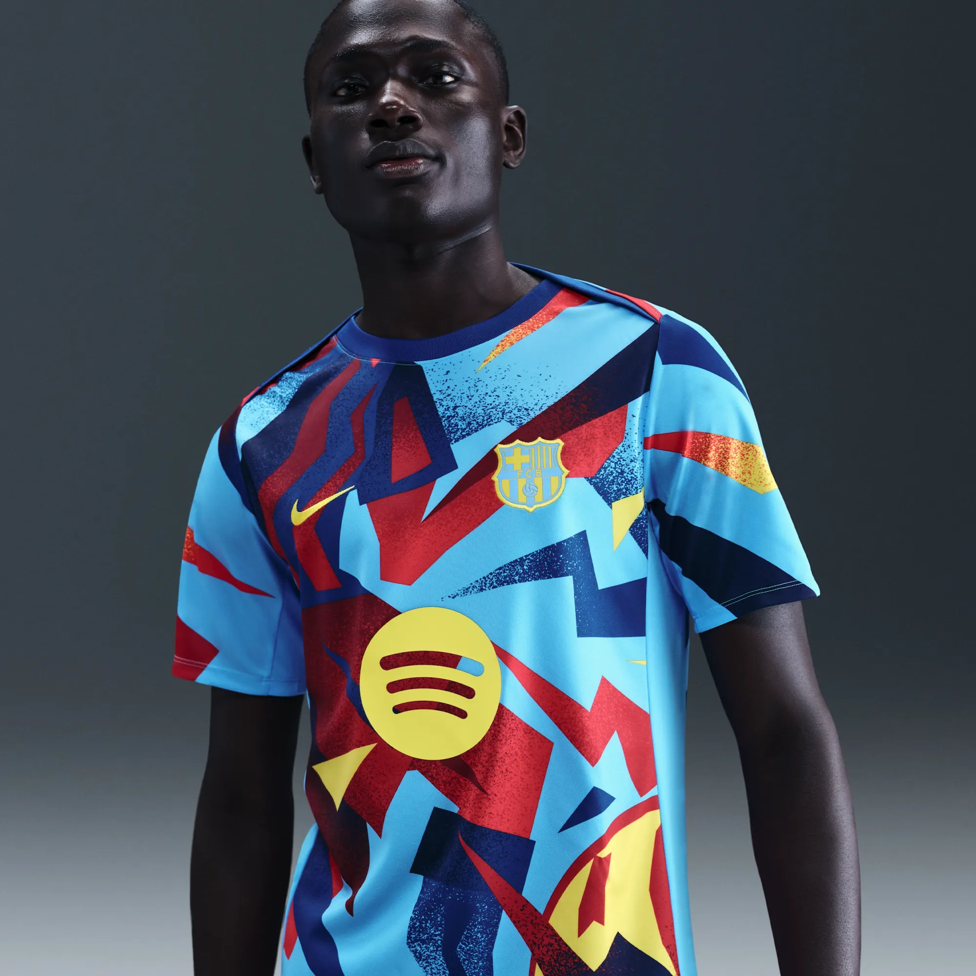 F.C. Barcelona Academy Pro Fourth Men's Nike Dri-FIT Football Pre-Match Top - Blue - Polyester