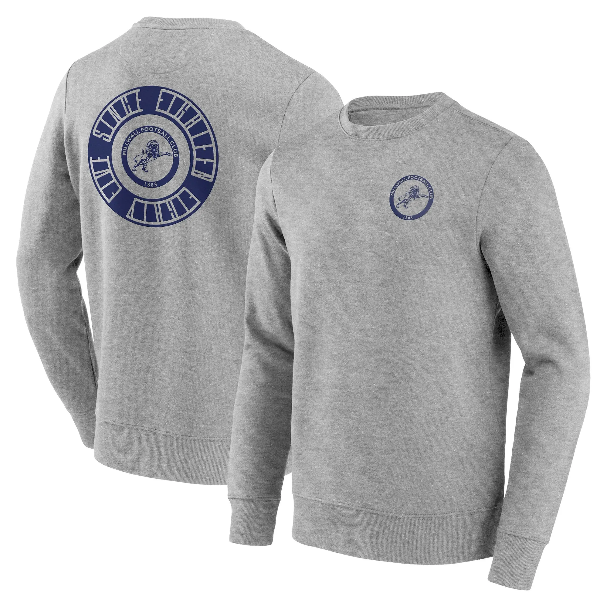 Millwall Revolve Graphic Crew Sweatshirt - Grey Marl - Mens