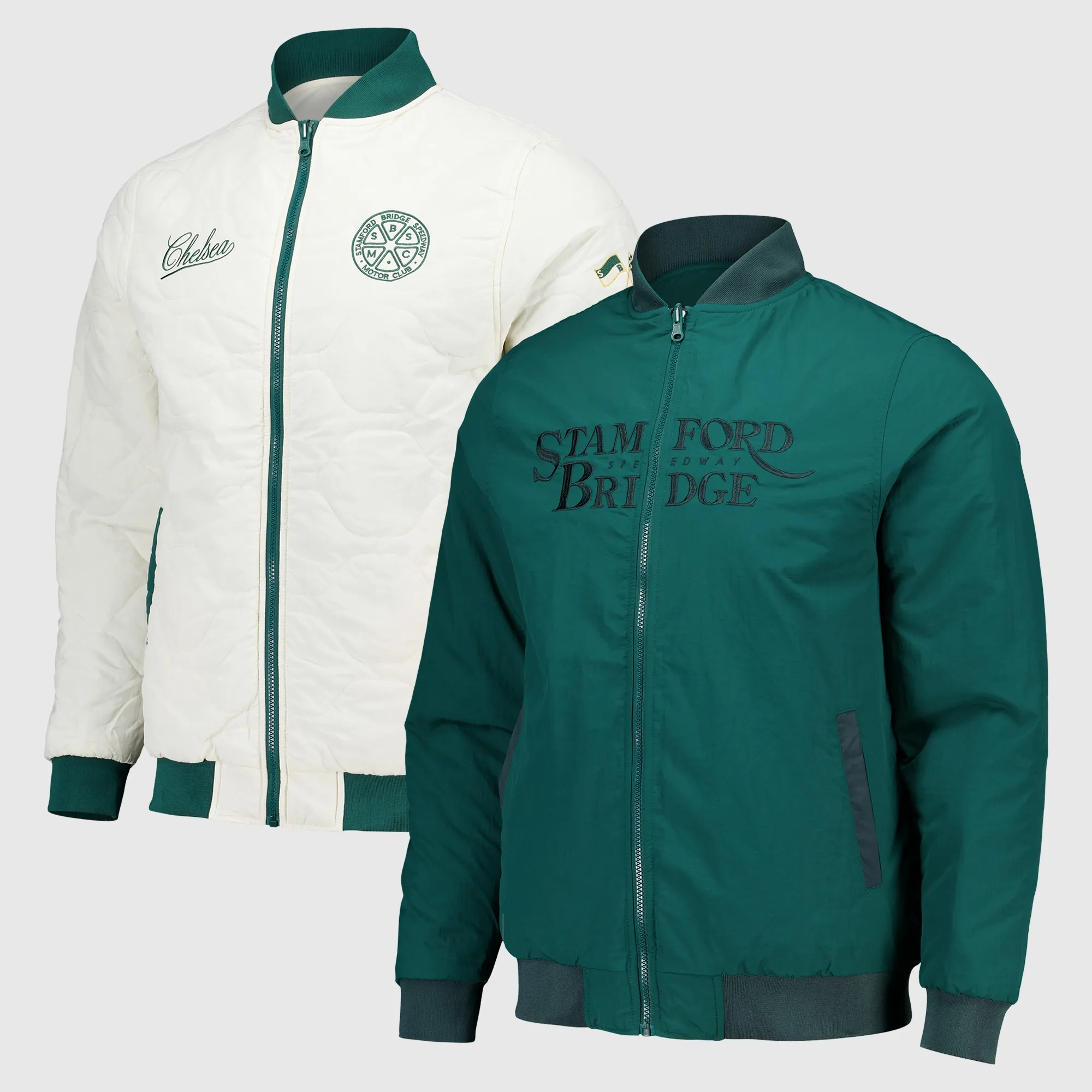 Chelsea Speedway Reversible Bomber Jacket - Dark Green