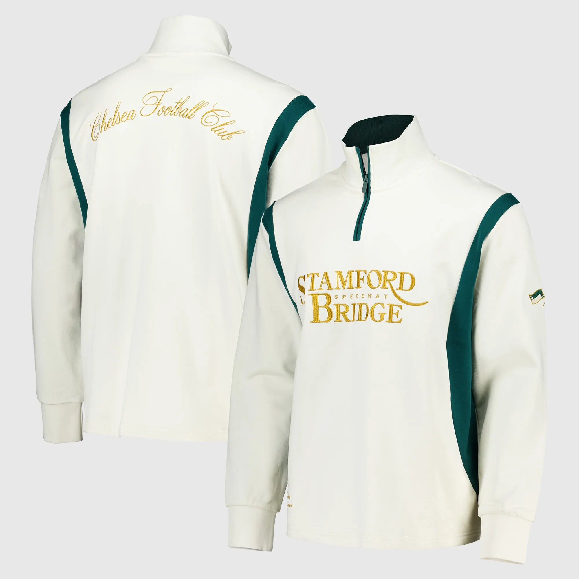 Chelsea Speedway 1/4 Zip Sweat Top - Off White