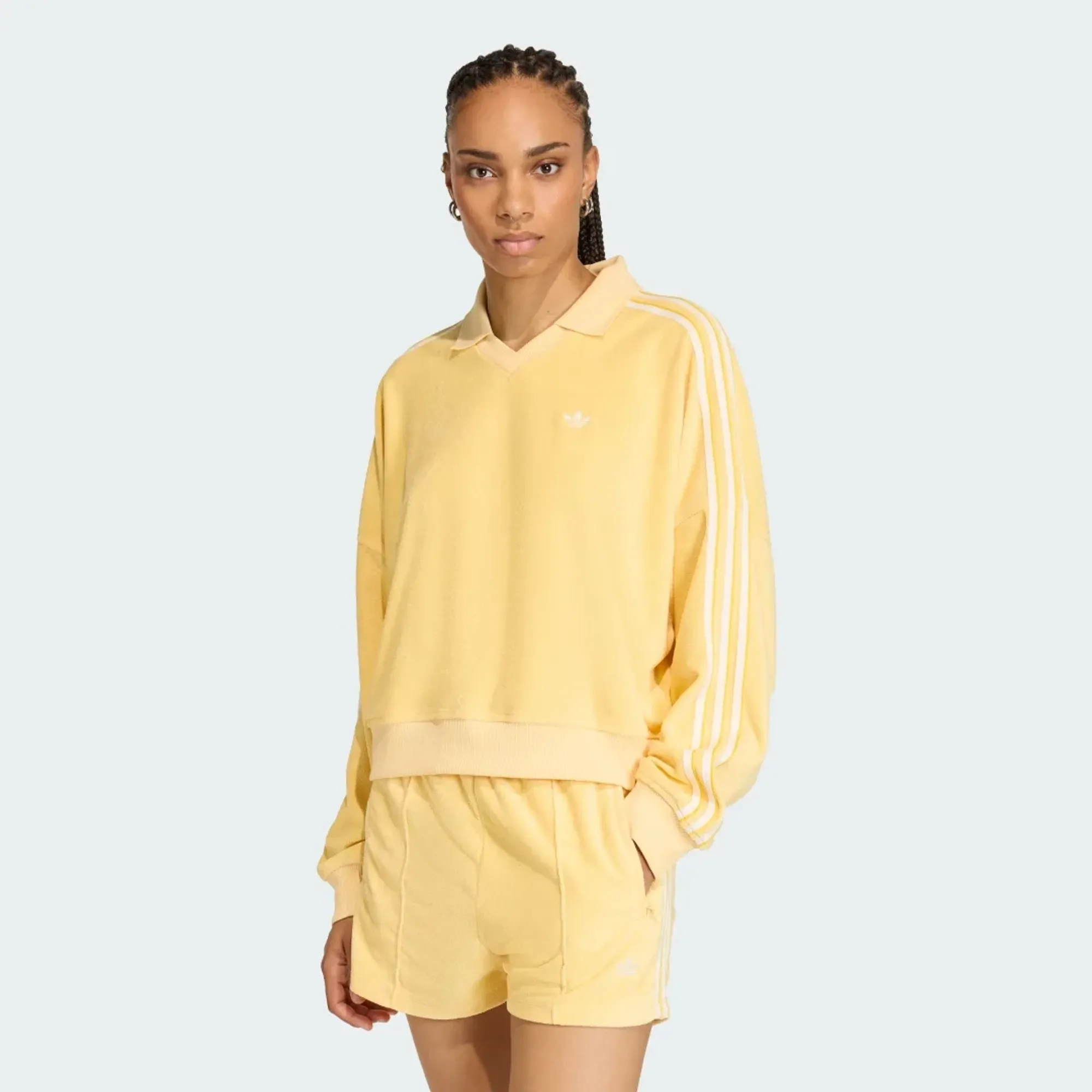 adidas TERRY TOWEL V NECK LONG SLEEVES Polo Shirt