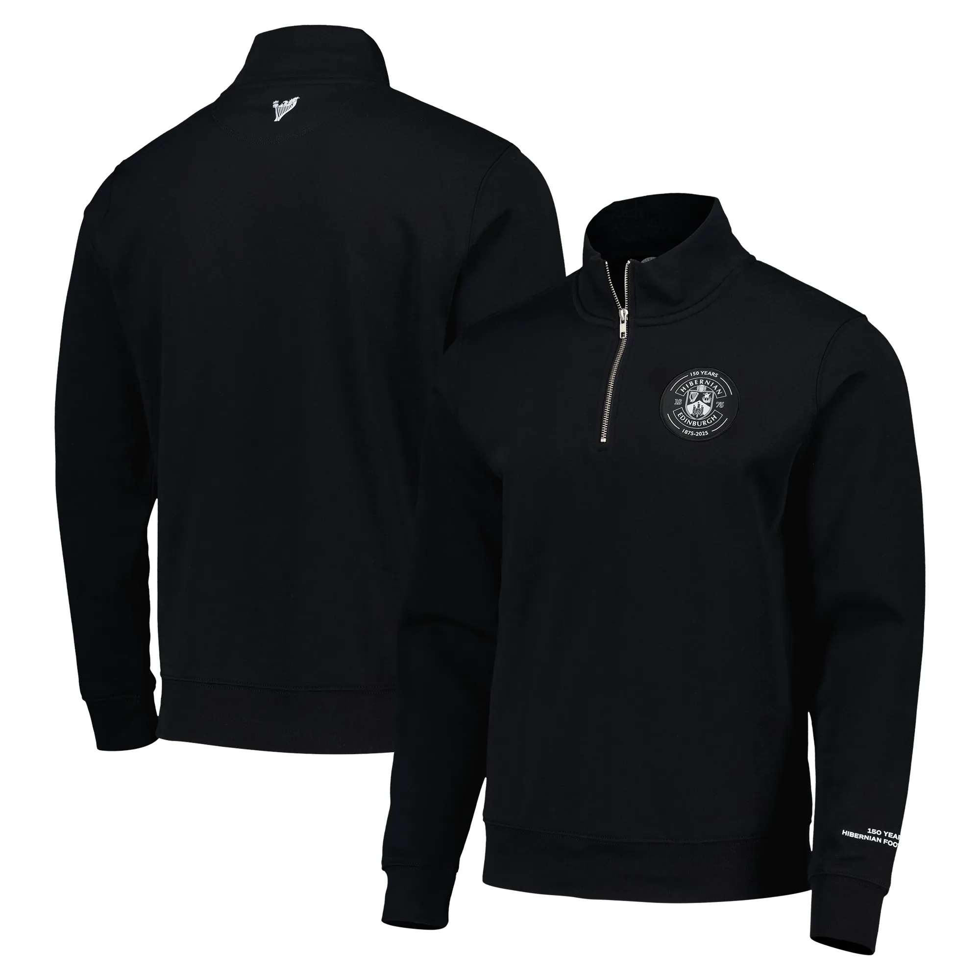 150 Years of Hibernian 1/2 Zip Sweater - Black - Unisex