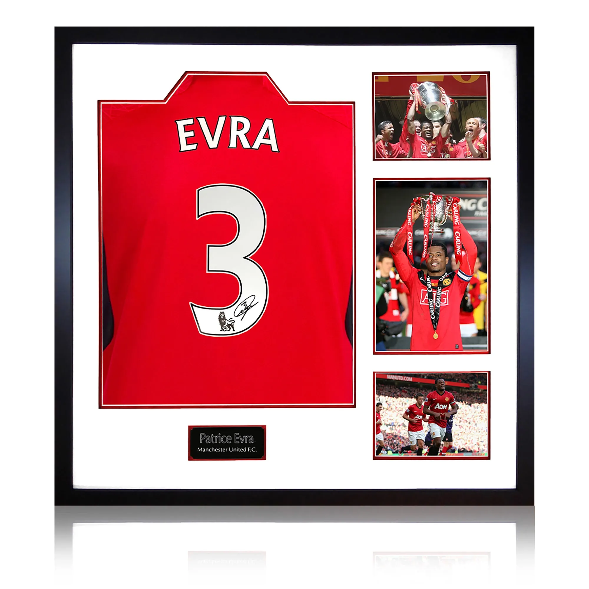 Patrice Evra Signed Manchester United Home Shirt Elite Frame
