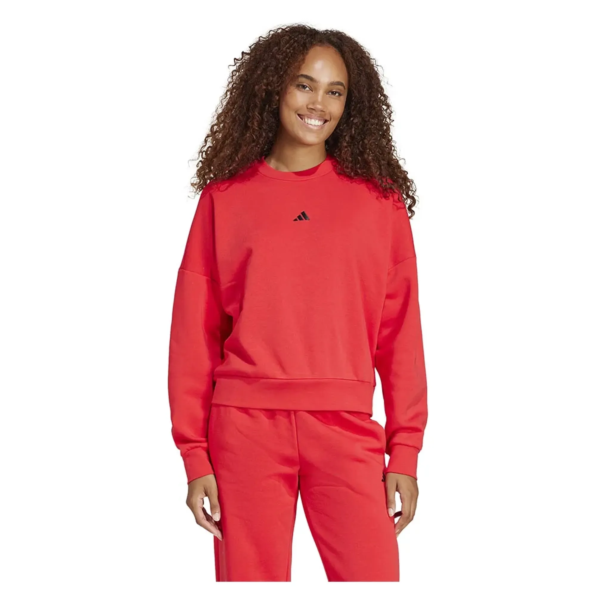 Manchester United x adidas Womens Essentials Feelcozy Sweatshirt Red