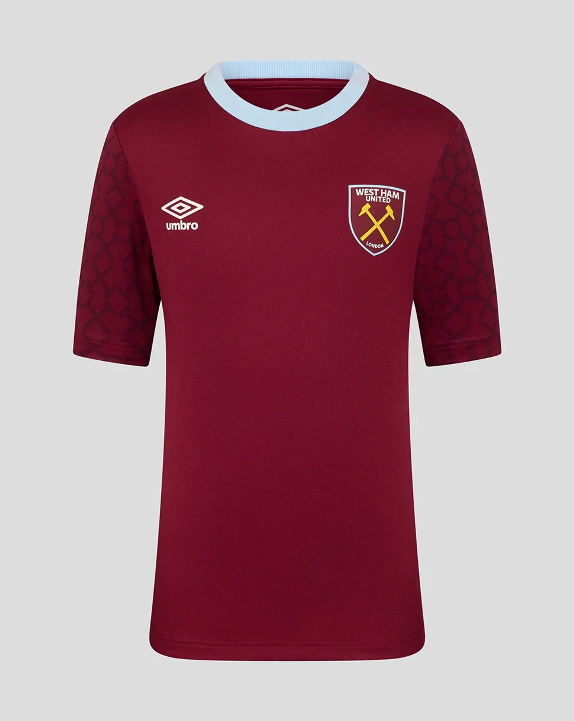 Castore West Ham Junior Home Pre Match Short Sleeve Shirt