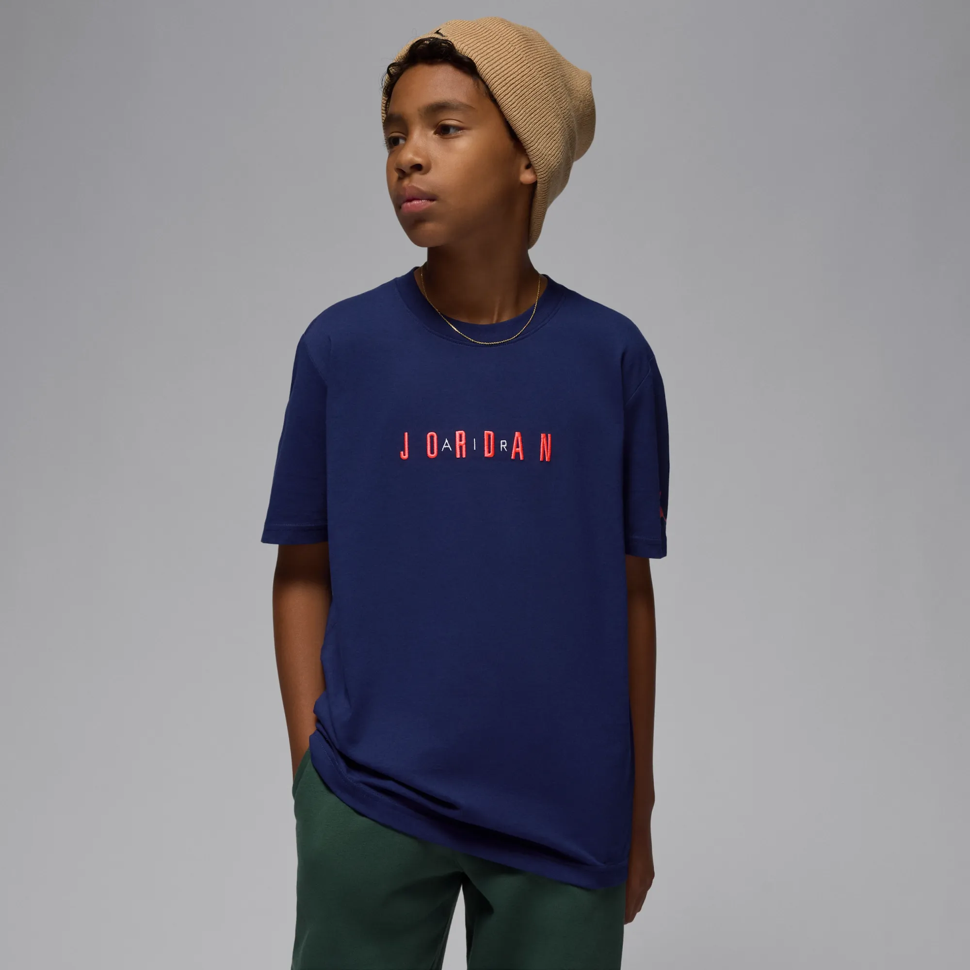 Nike Jordan Older Kids' Embroidered Logo T-Shirt - Blue