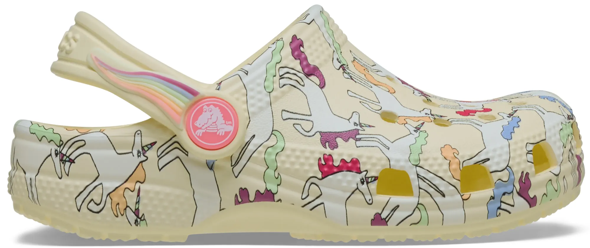 Crocs | Kids | Classic Unicorn Graphic T | Clogs | Yellow Light | C4