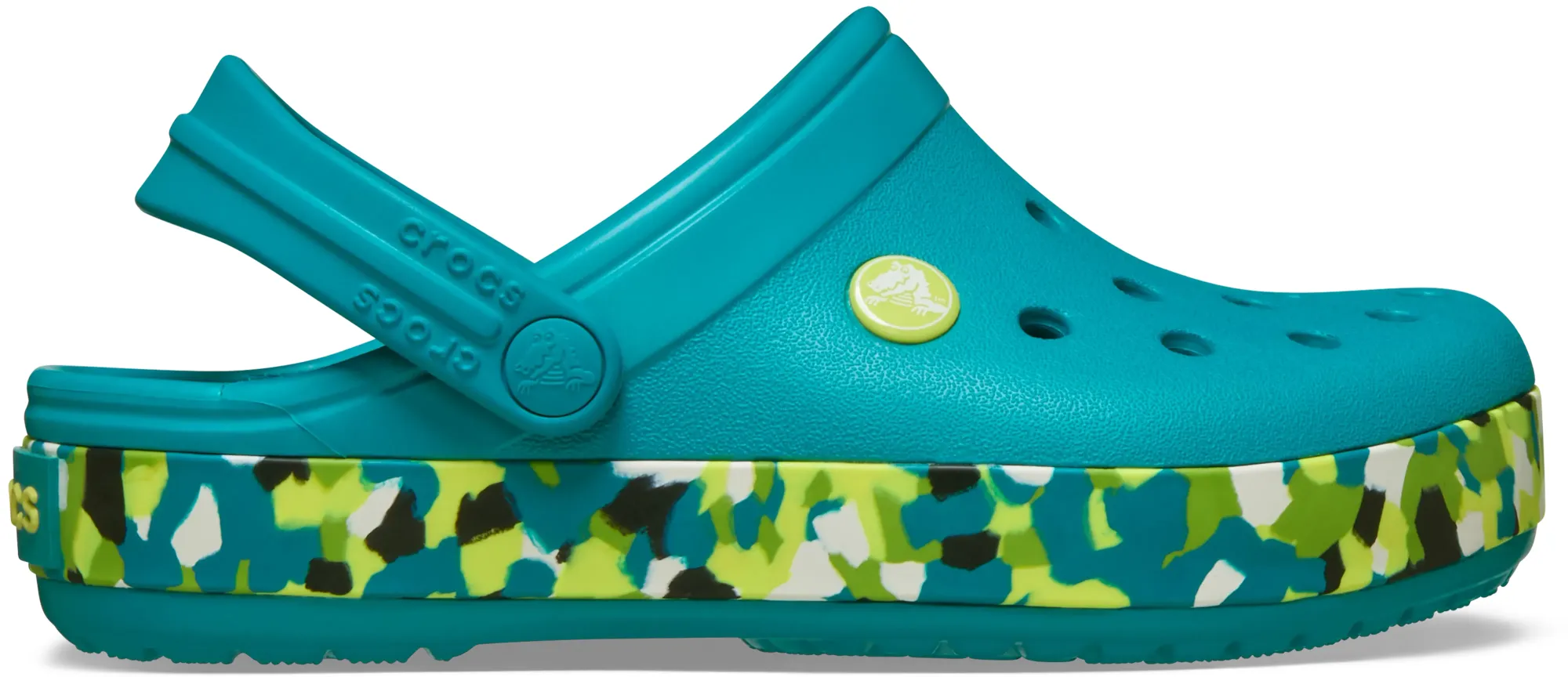 Crocs | Kids | Crocband Glow Confetti Band | Clogs | Turbo Teal/Multi | C11