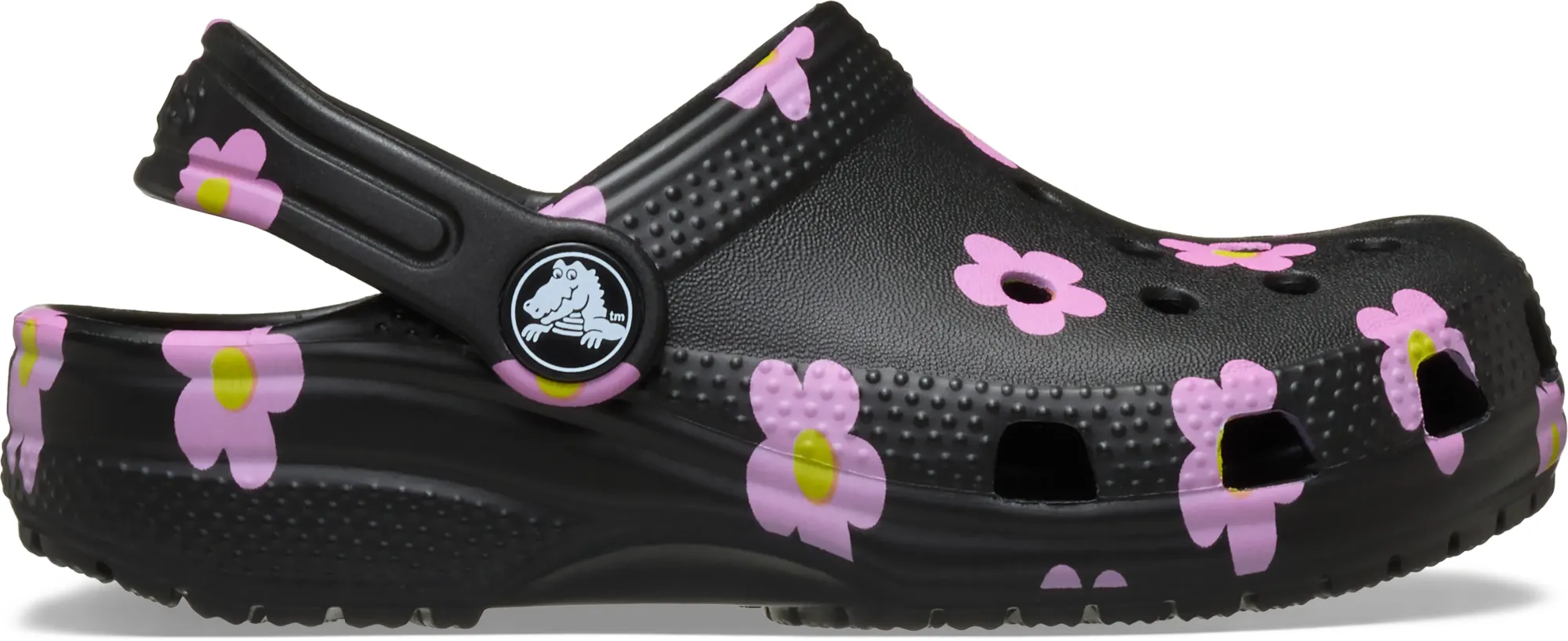 Crocs | Kids | Toddler Classic Flower | Clogs | Black | C4