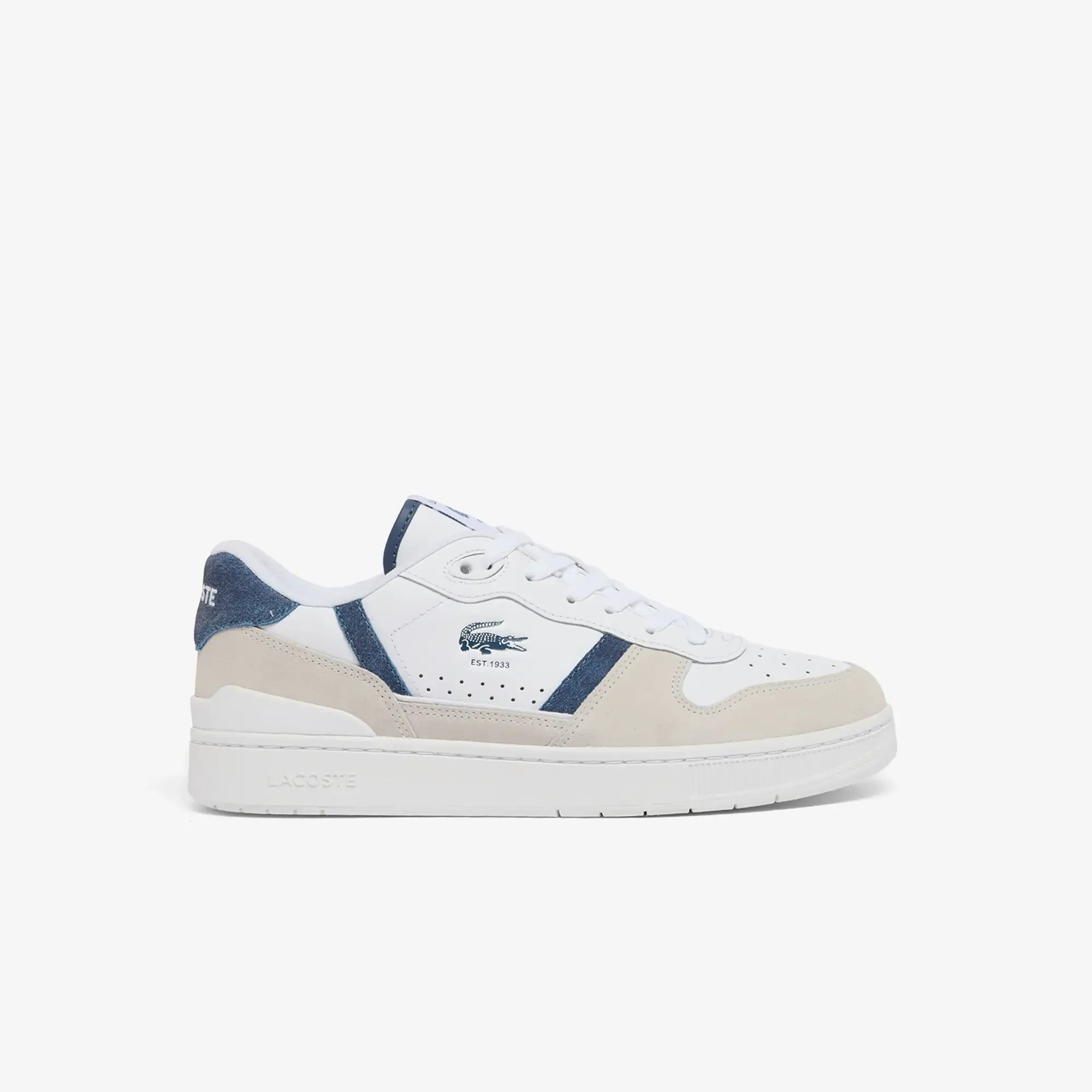 Lacoste Men's T-Clip Set Leather Sneakers - White & Dark Blue