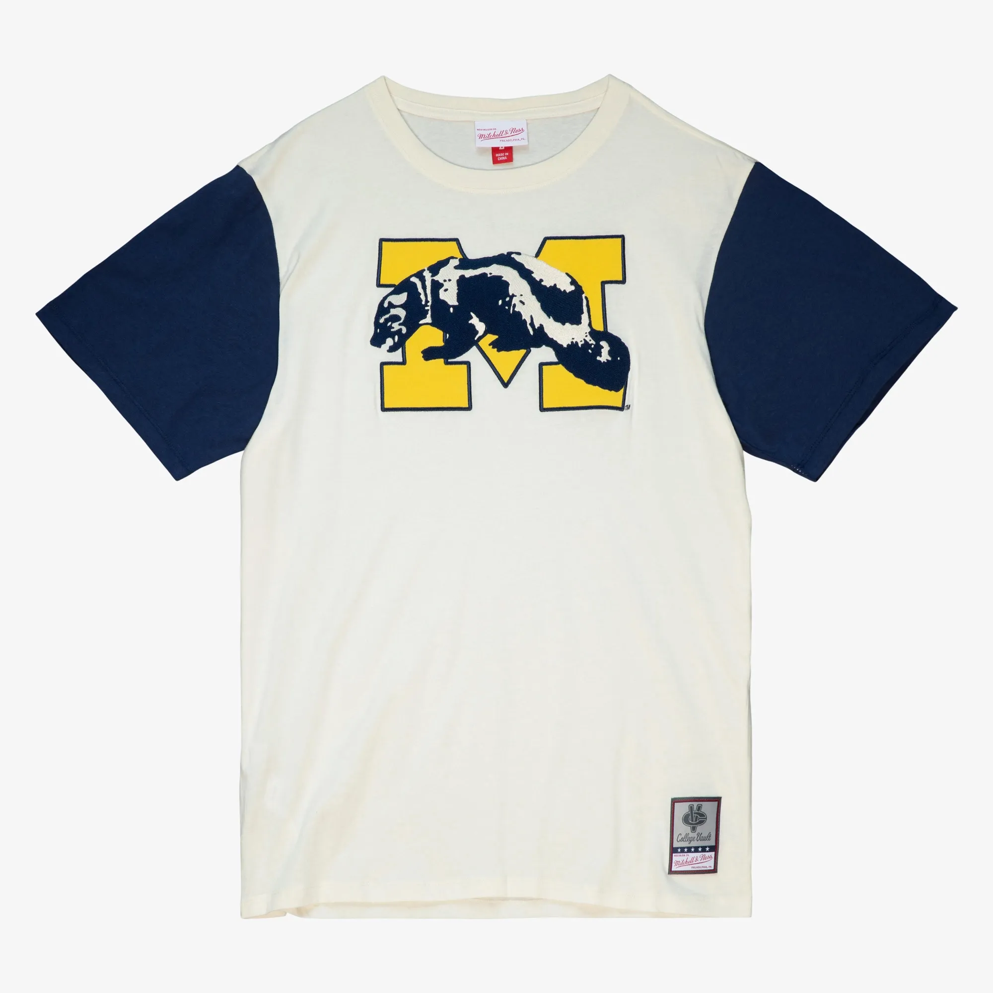 Michigan Wolverines Mitchell & Ness Colour Blocked T-Shirt