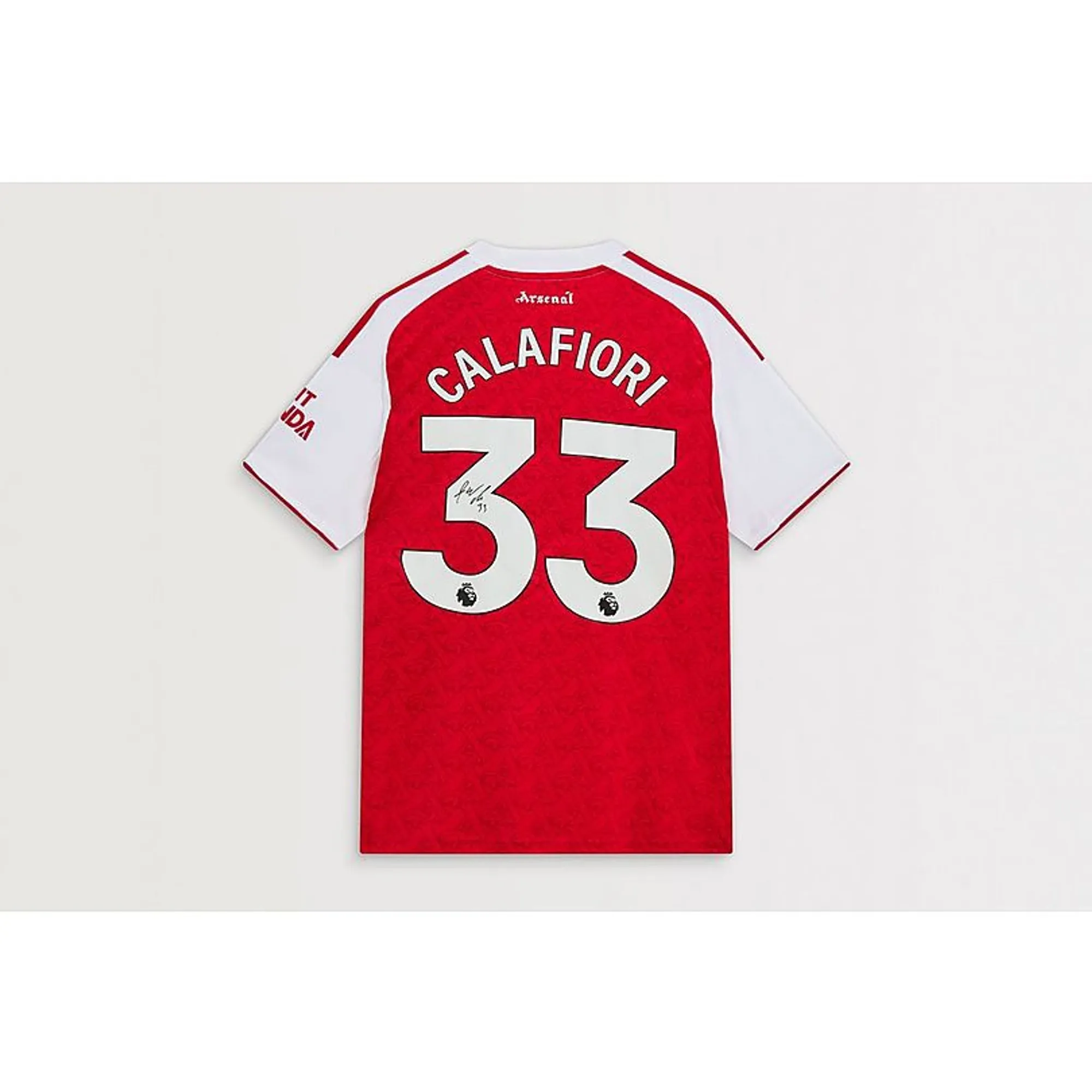 Arsenal 25/26 home boxed signed shirt CALAFIORI, Multicolor