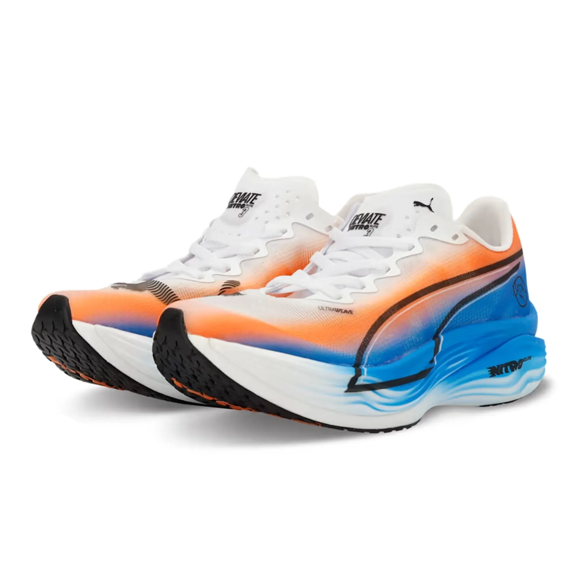 PUMA Deviate Nitro Elite 3 Ekiden Running Shoes Women, White/Heat Fire/Black
