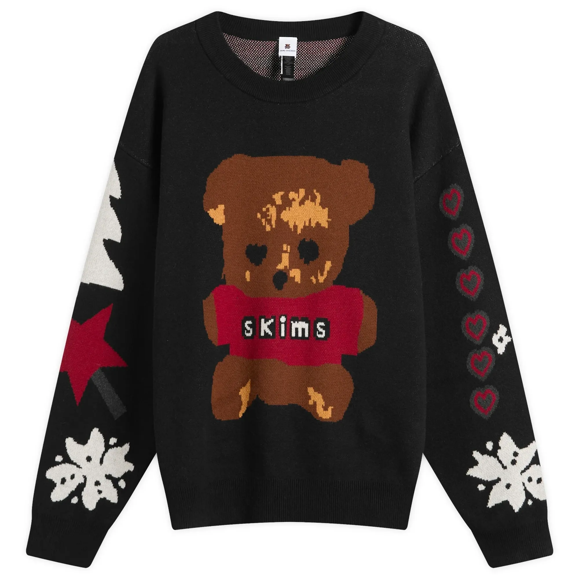SKIMS Men's x Cactus Plant Flea Market Crewneck Pullover Onyx Teddy Bear Snow Print