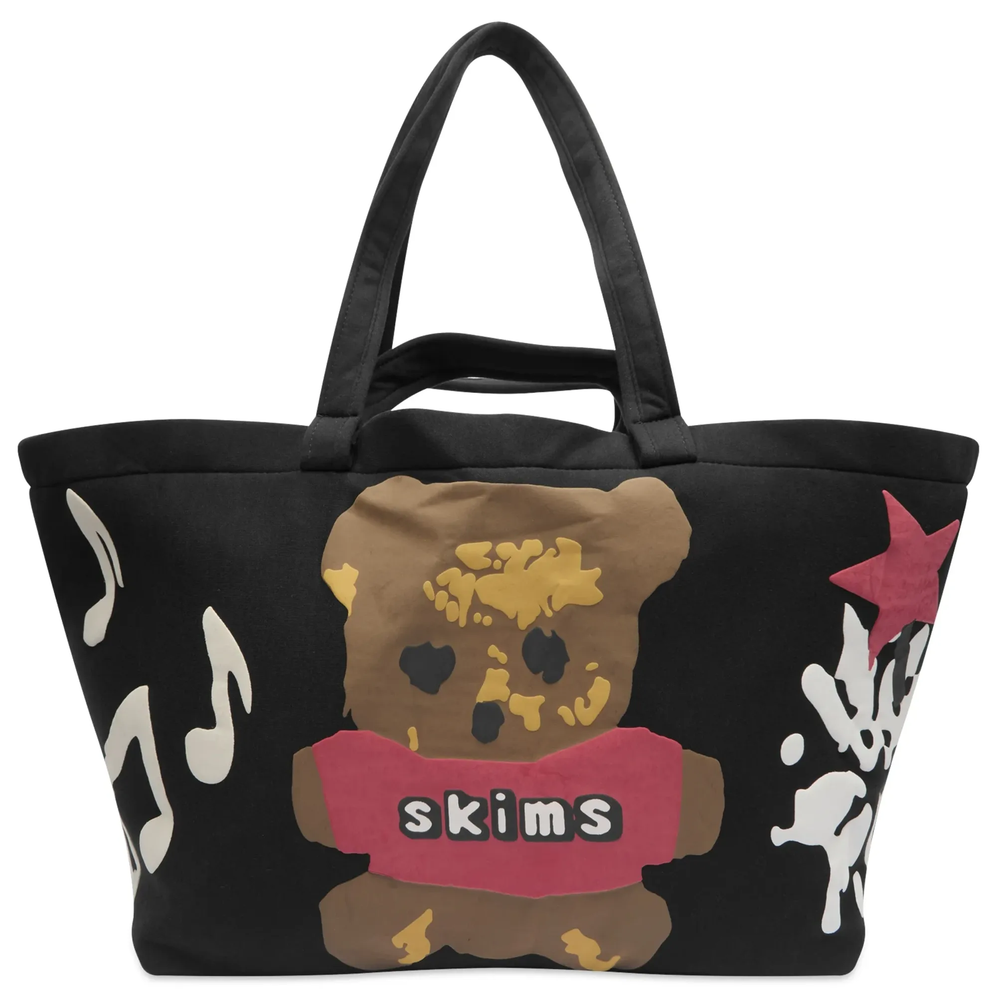 SKIMS Women's x CPFM Fleece Carryall Tote Onyx Teddy Bear Print