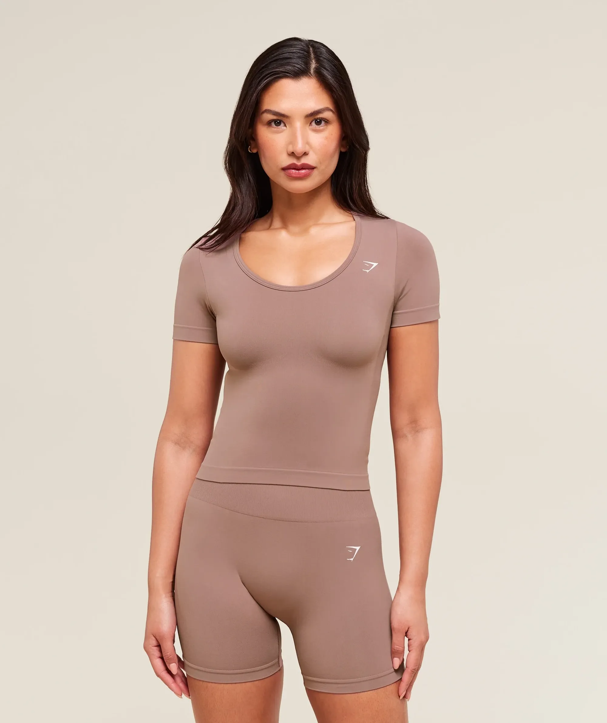  Everyday Seamless Tight Fit Crew Neck Tee - Chestnut Pink