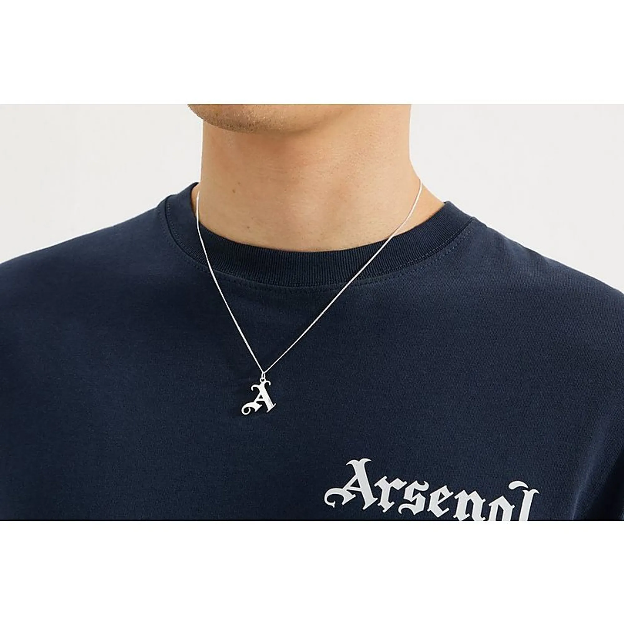 Arsenal Silver Gothic A Pendant, Multicolor