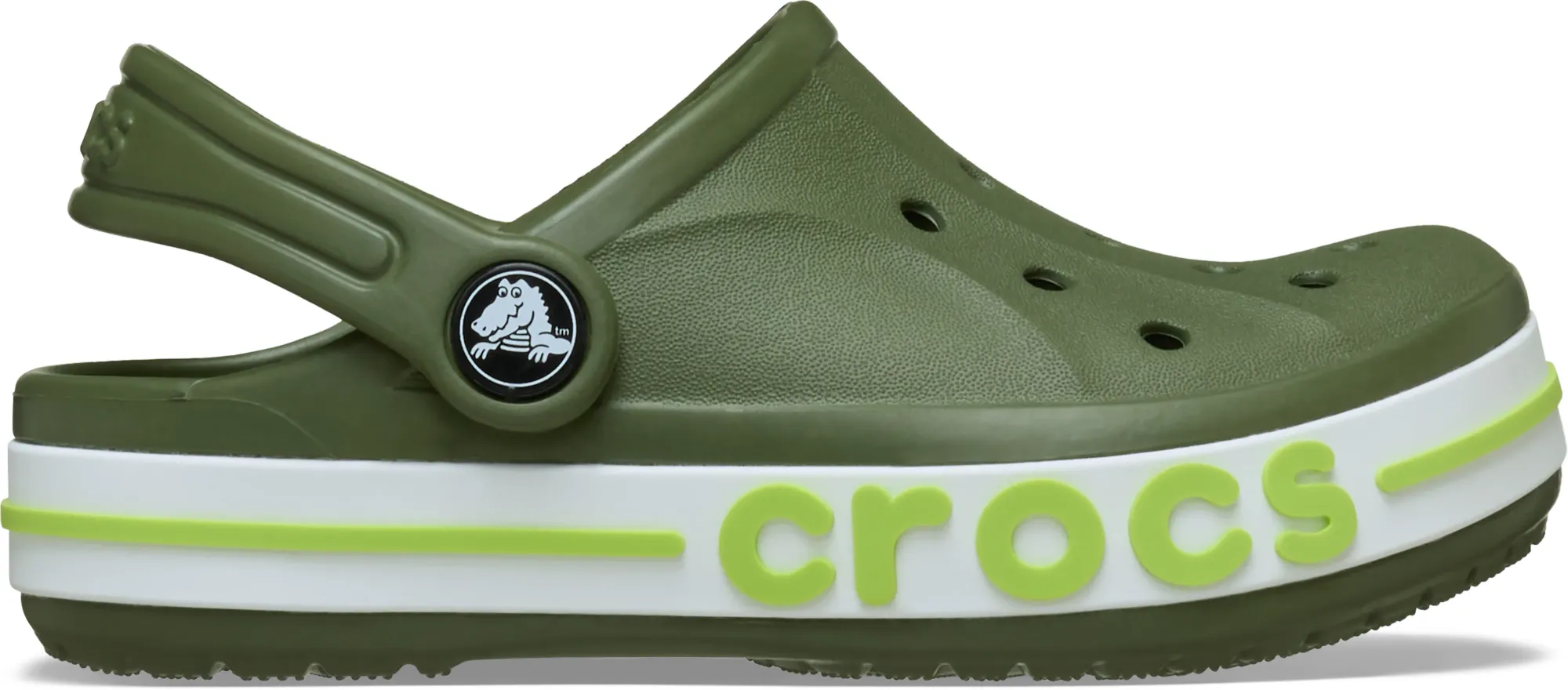 Crocs | Kids | Toddler Bayaband | Clogs | Army Green/Lime Punch | C4