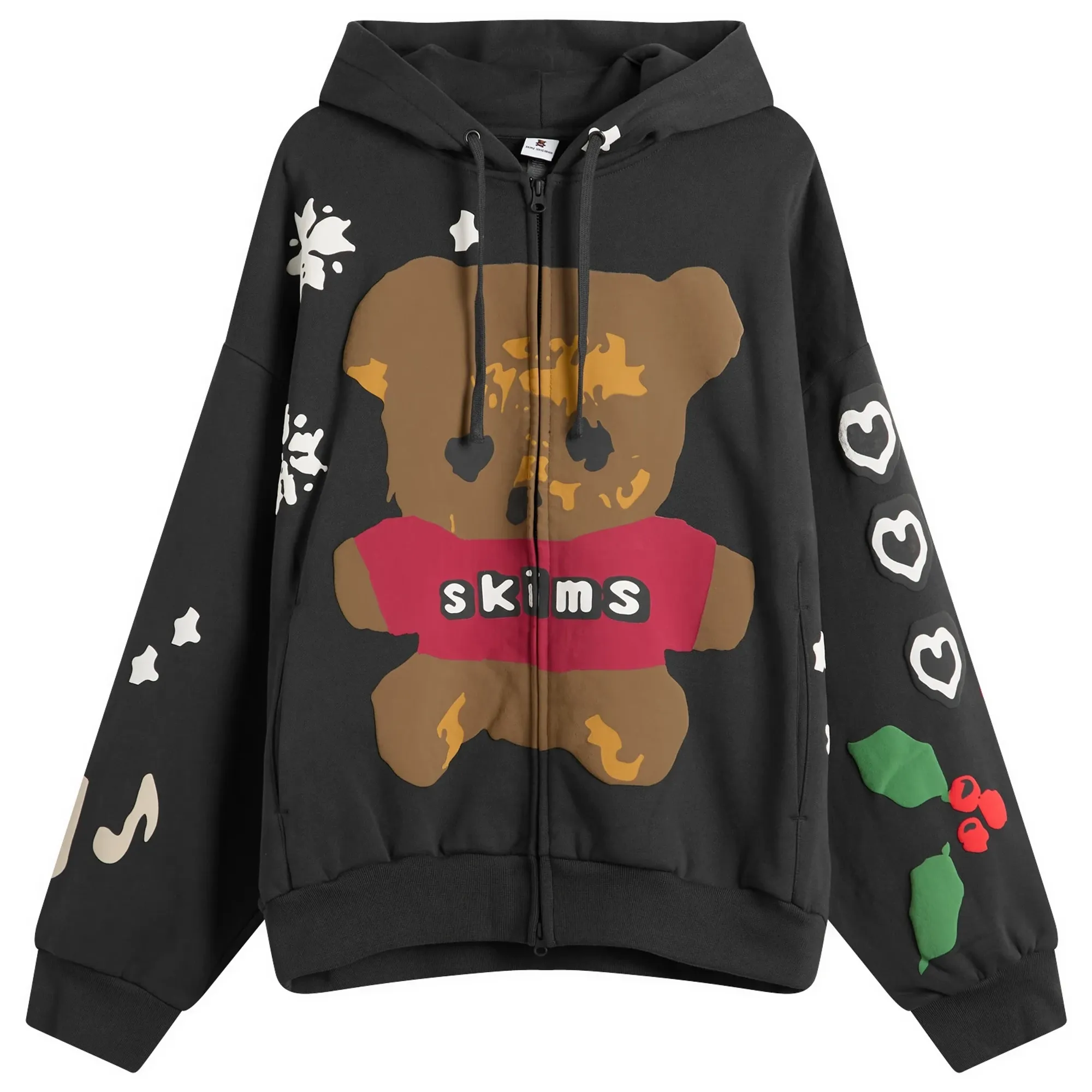 SKIMS Men's x Cactus Plant Flea Market Hoodie Onyx Teddy Bear Print