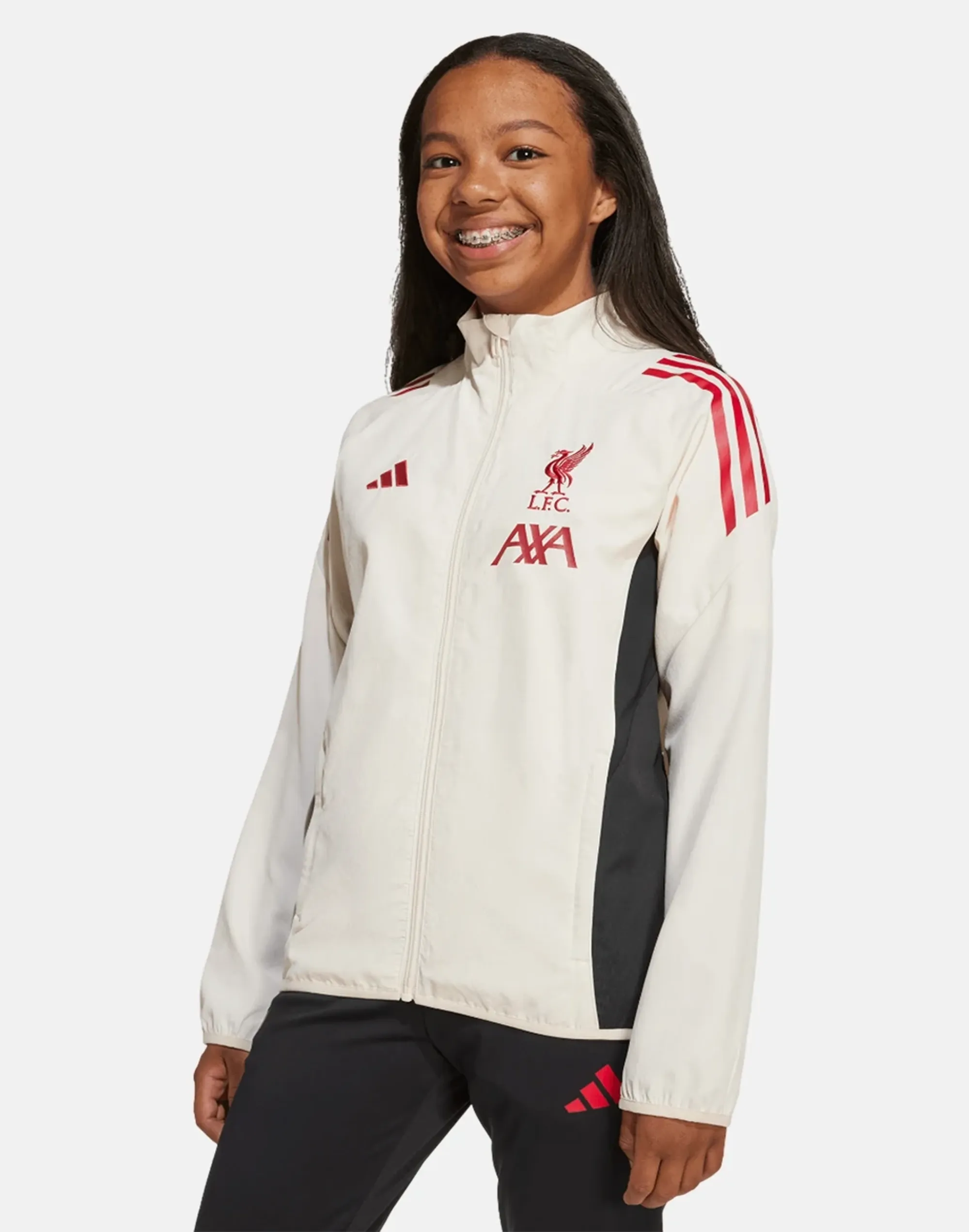 Kids' adidas Liverpool Presentation Jacket in White