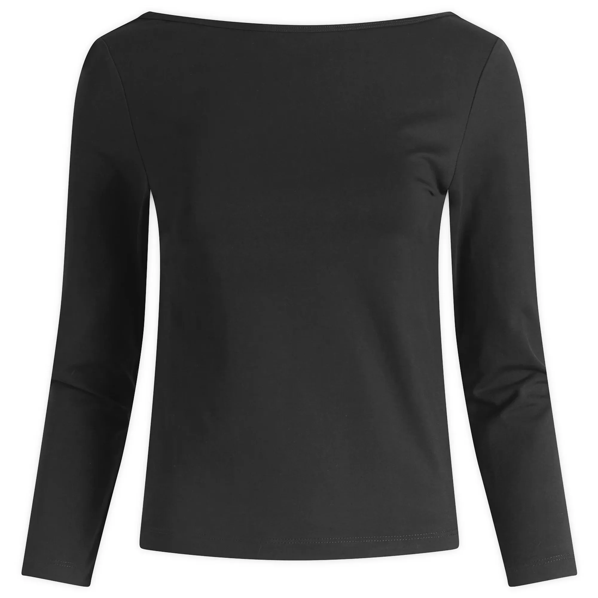 ST. Agni Women's Soft Jersey Ballerina Top Jet Black