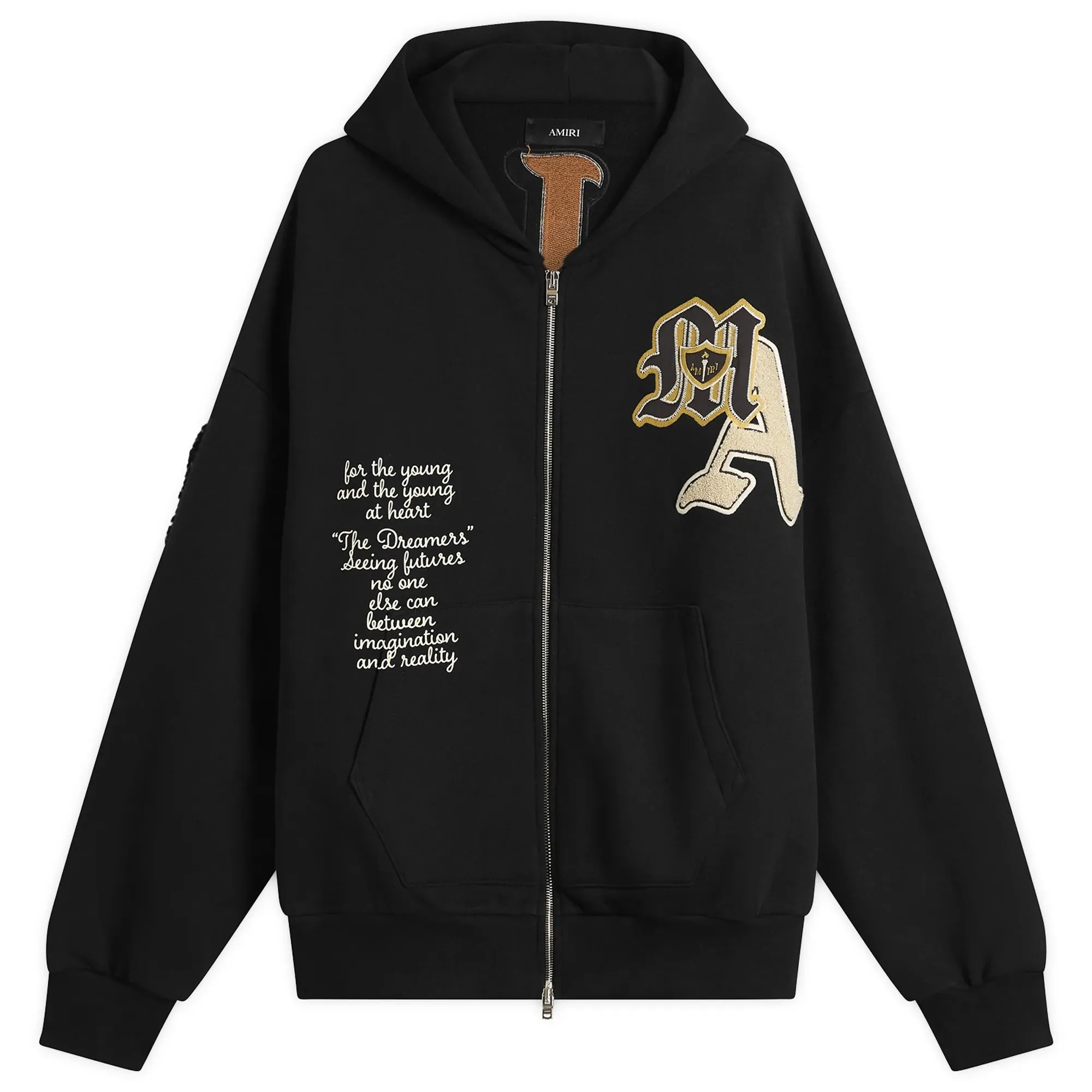 AMIRI Men's Varsity Patch Zip Hoodie Black