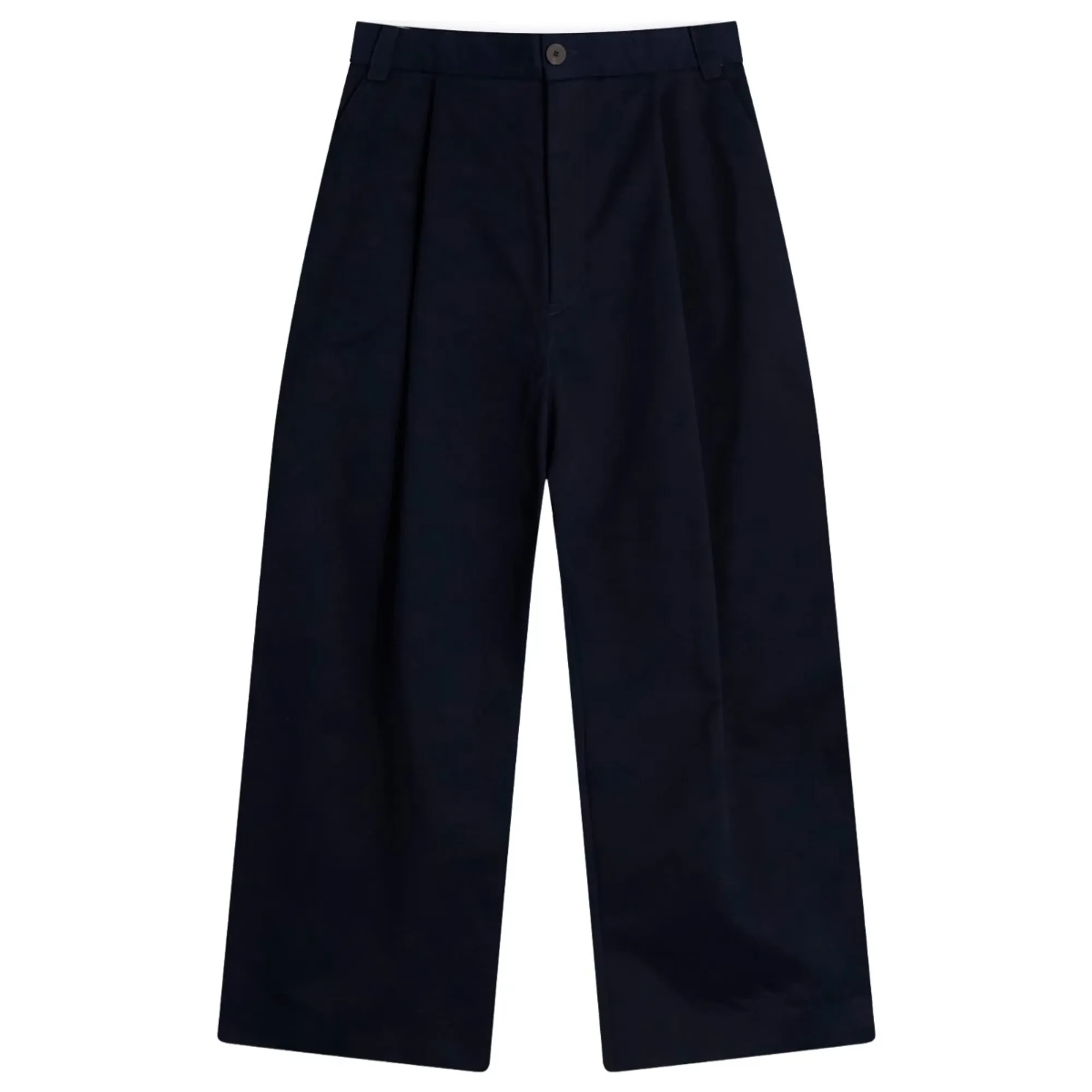 Studio Nicholson Men's Sorte Peached Cotton Pleat Volume Pant Dark Navy