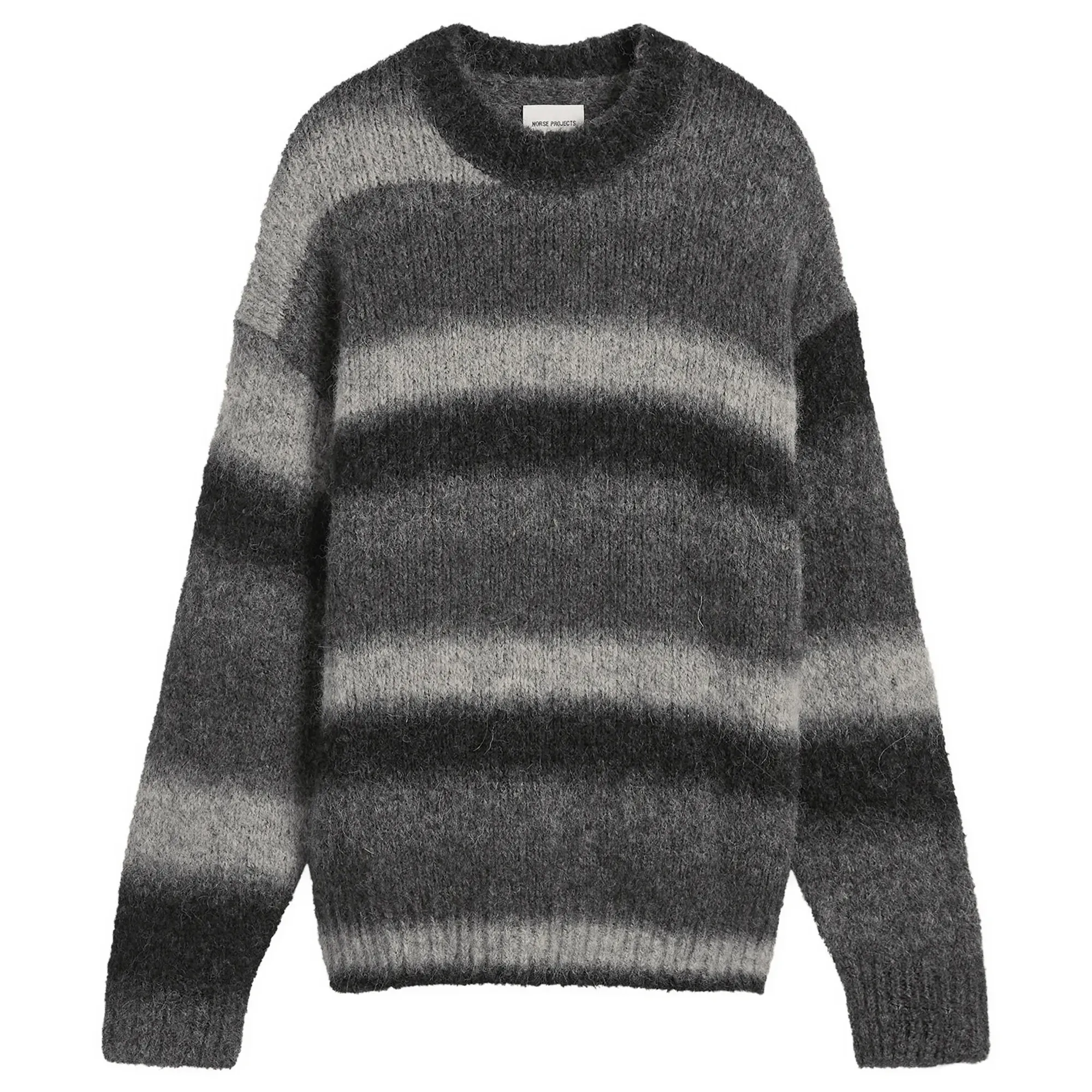 Norse Projects Men's Jonas Gradient Alpaca Sweater Charcoal Melange