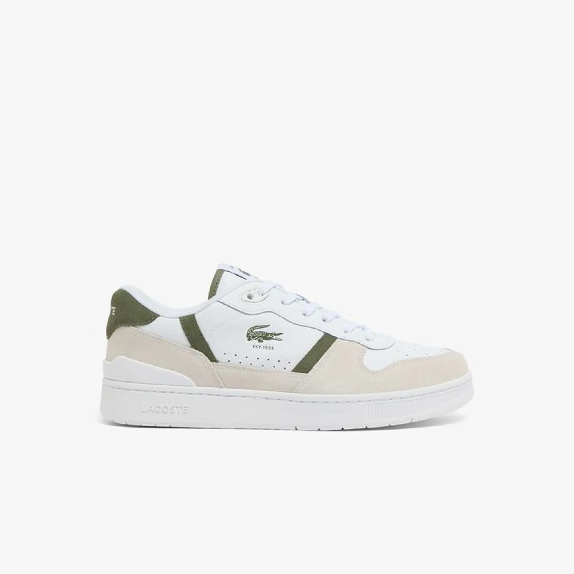 Lacoste Men's T-Clip Set Leather Sneakers - White & Khaki