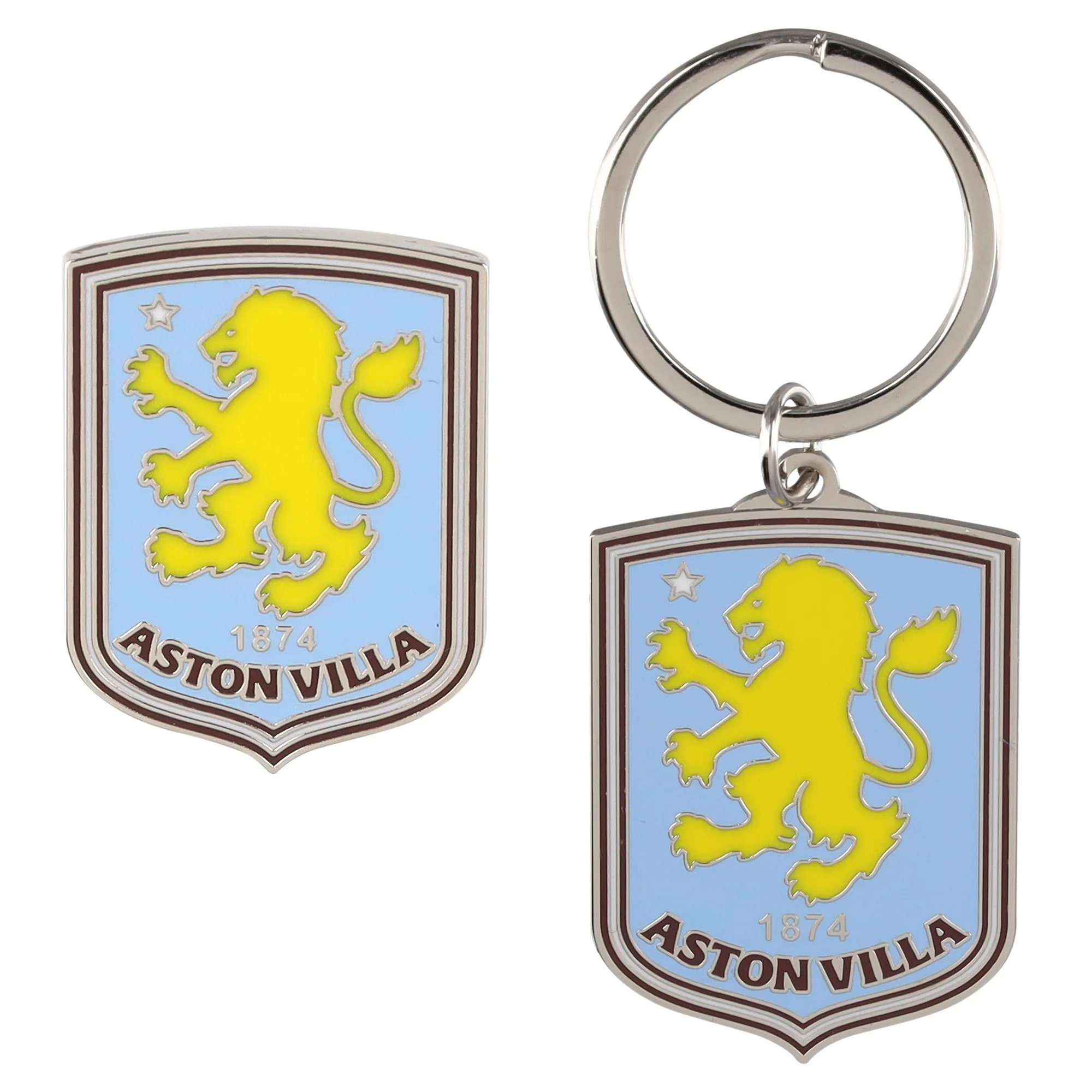 Aston Villa Crest Badge & Keyring Set