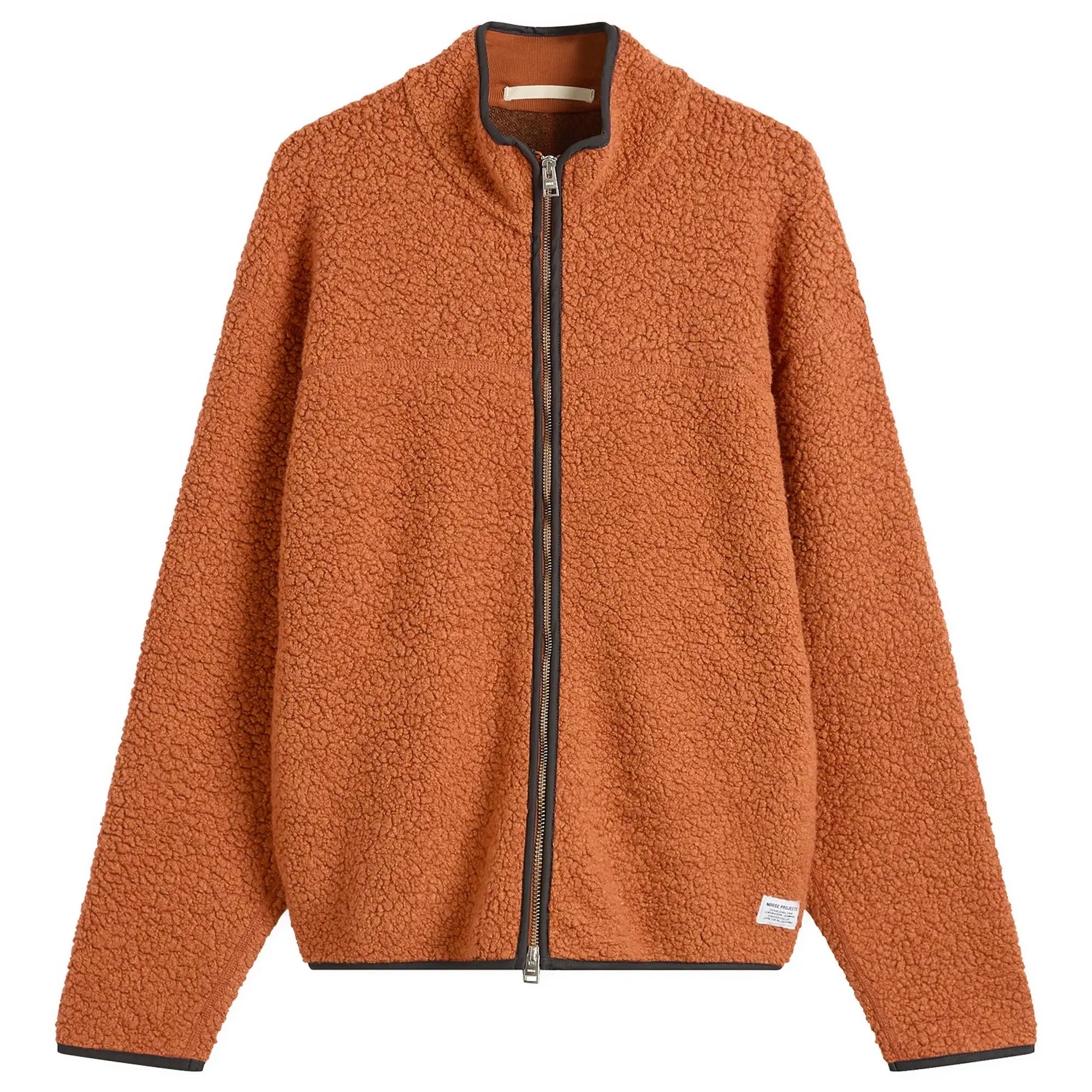 Norse Projects Men's Bjorn Sherpa Wool Fleece Jacket Golden Orange