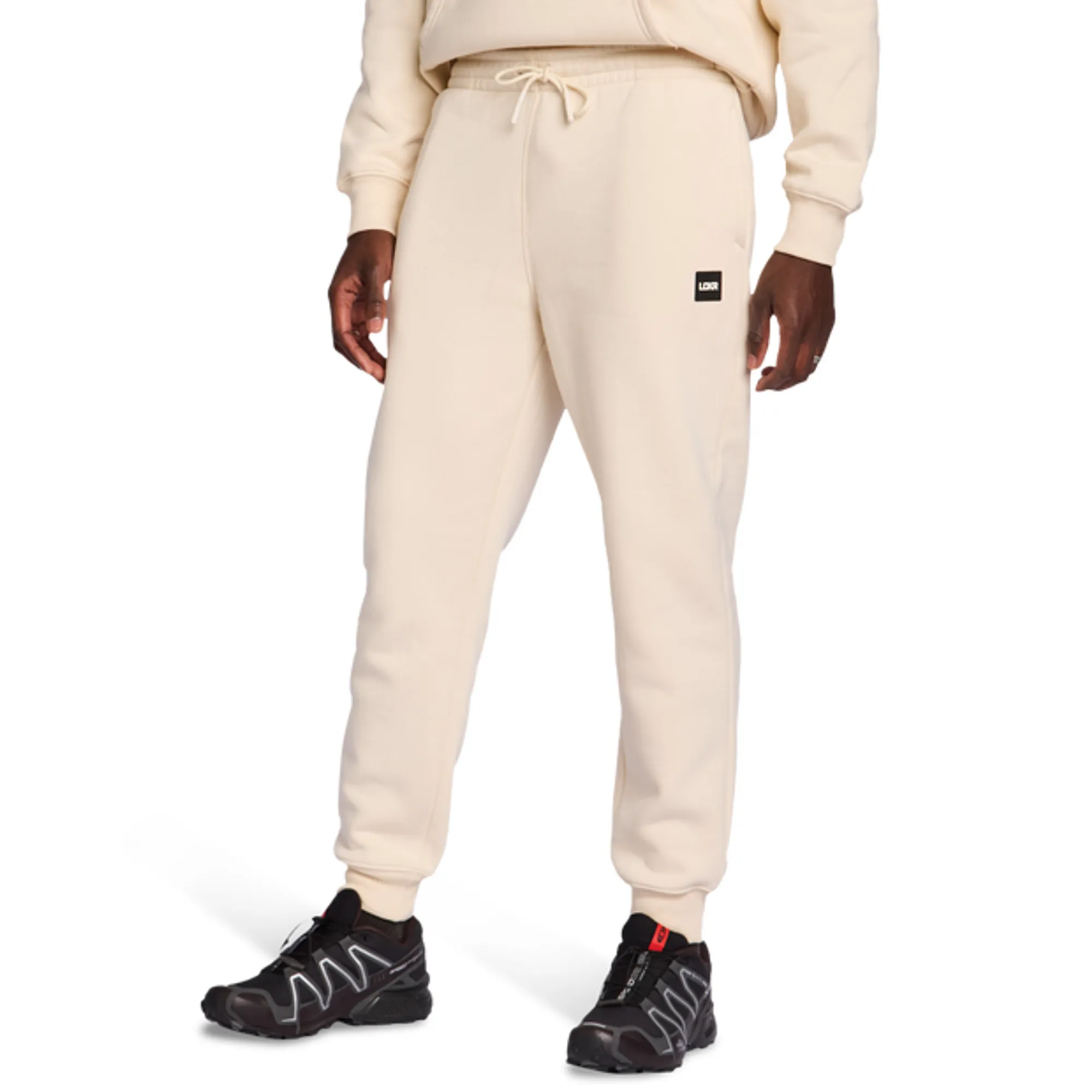 LCKR Embroidered Hooded Men Pants - Beige