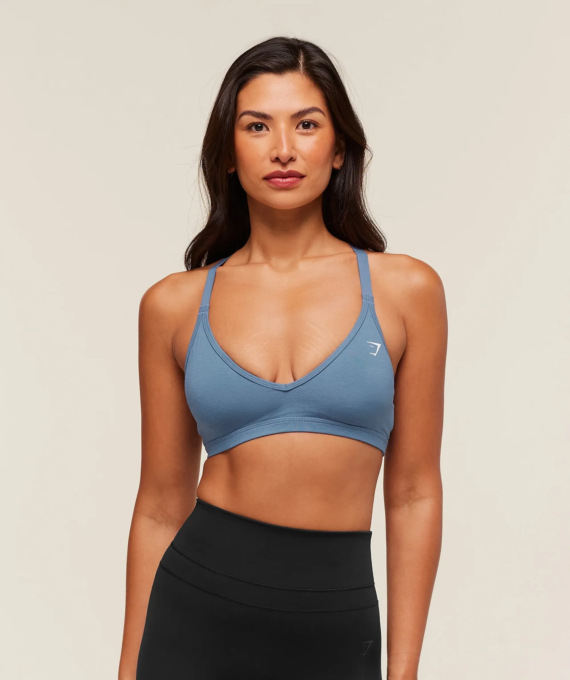  Cotton Racerback Sports Bra - Worn Blue