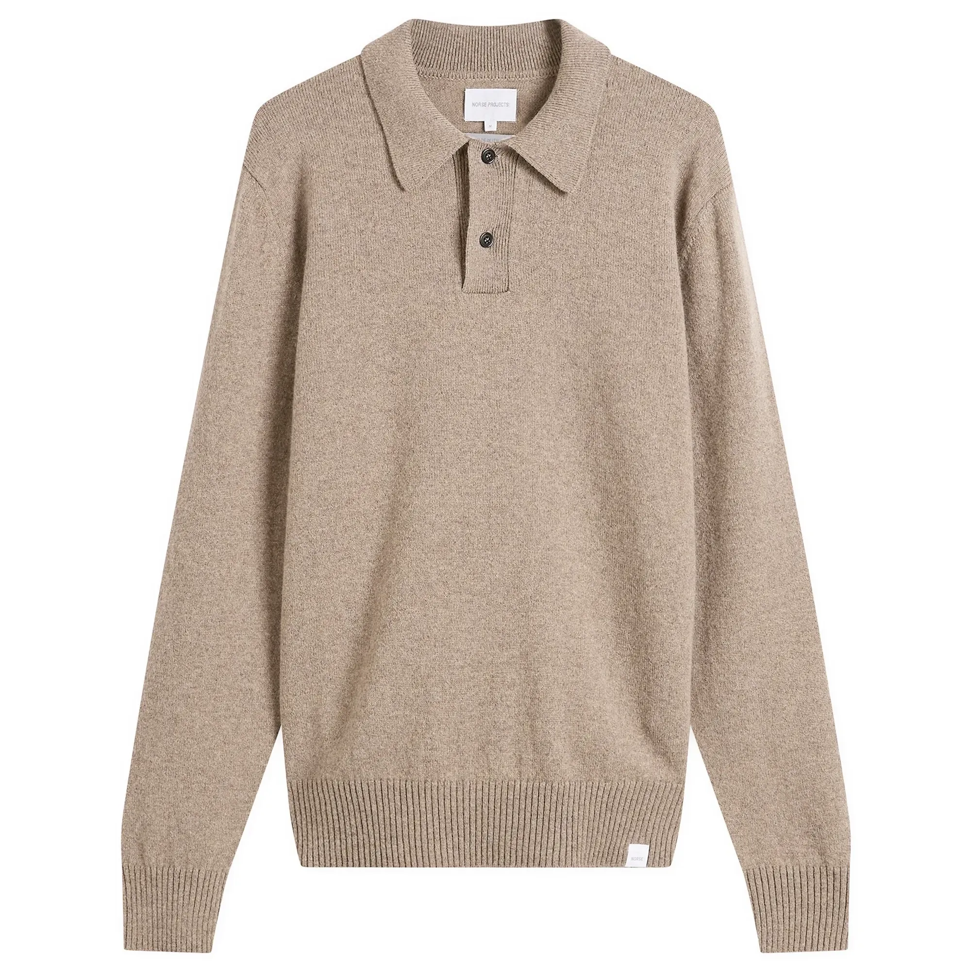 Norse Projects Men's Standard Merino Lambswool Polo Clay